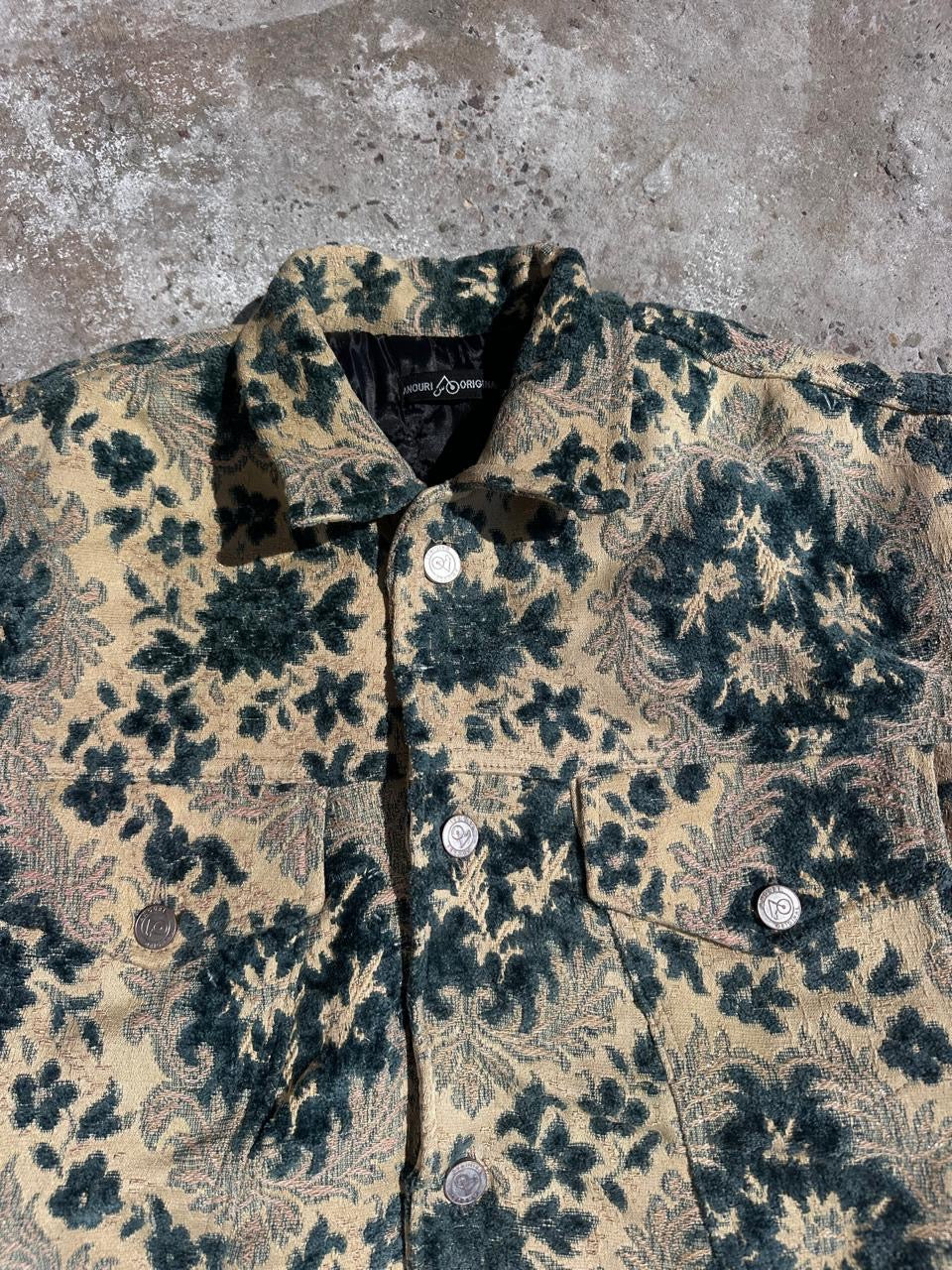 Moroccan hand made with unique blue and yellow color,  carpet Jacket UNISEX