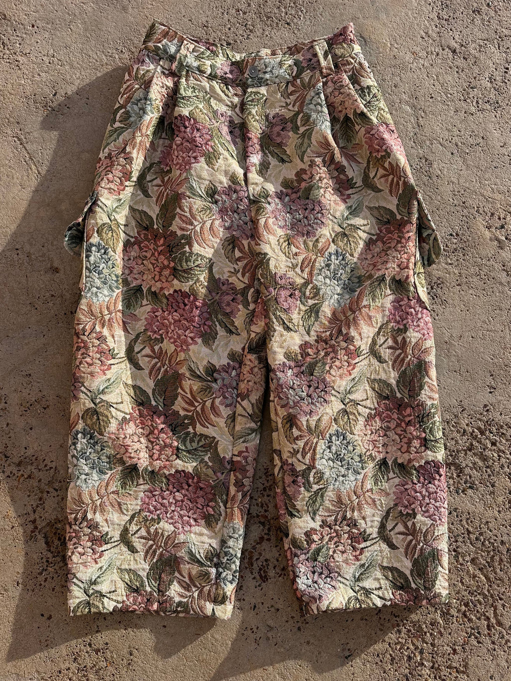 Anouris Original PANT with wide legs with two pockets  side unique colorful flower print “Carpet” UNISEX
