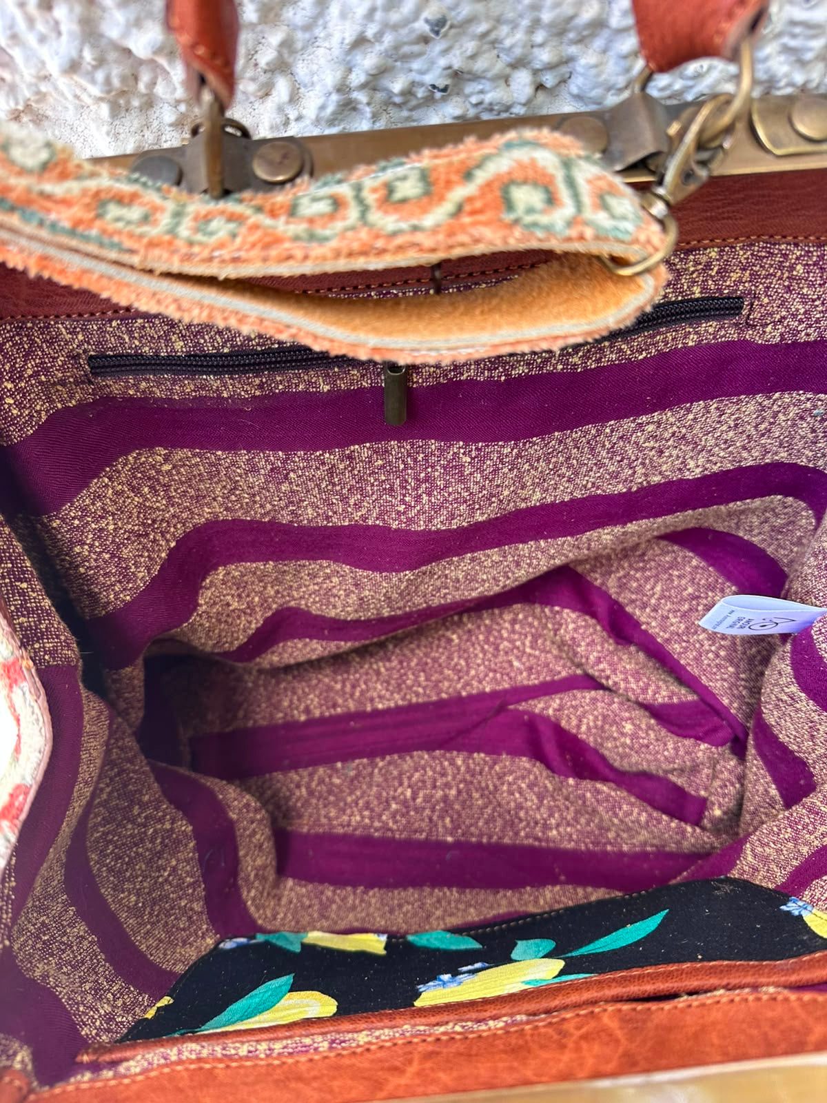 Anouri Original Emerald Heritage Frame mixed colour Carpet Bag