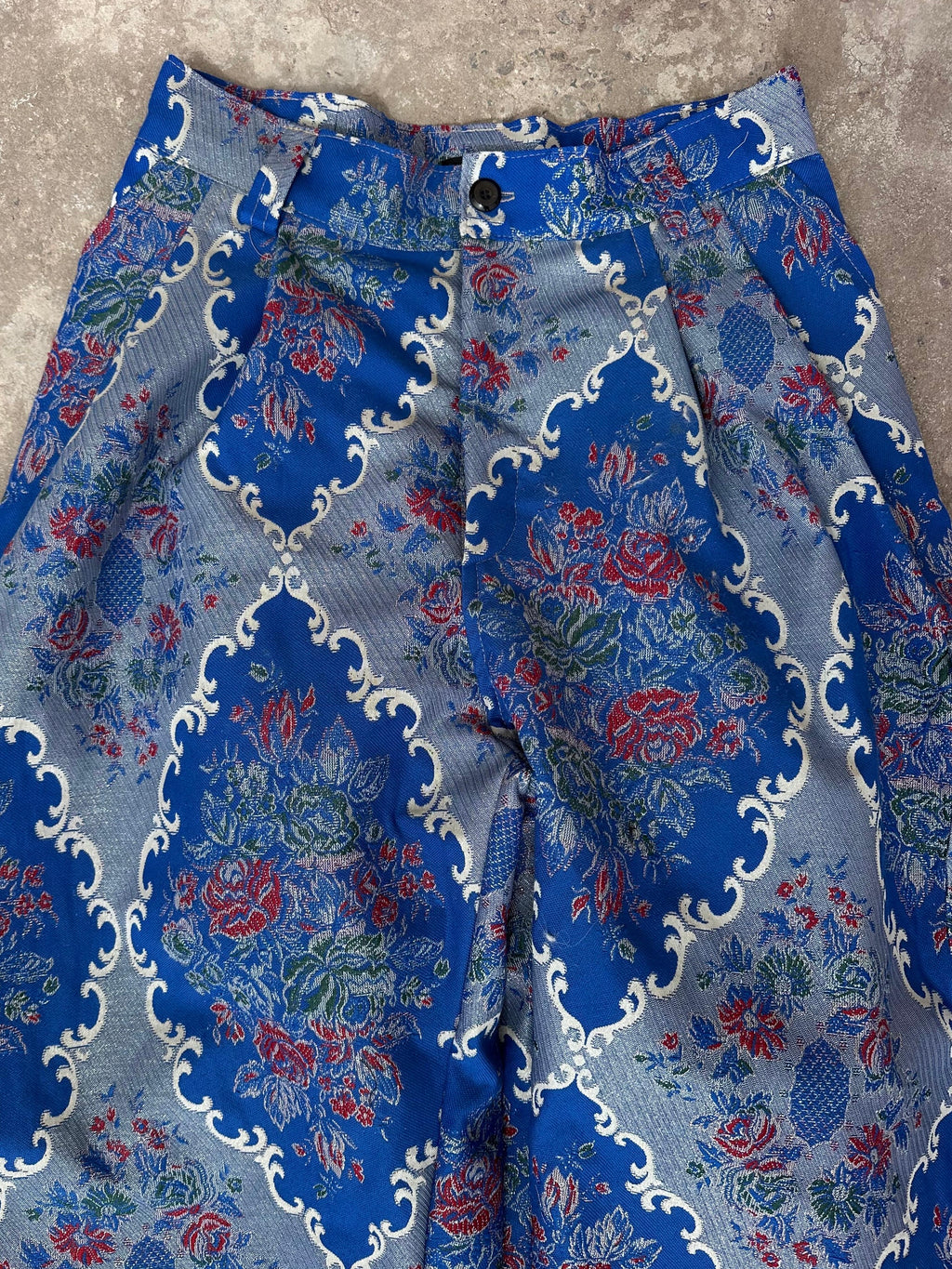 Anouris Original PANT with wide legs with two pockets  side blue print “Carpet” UNISEX