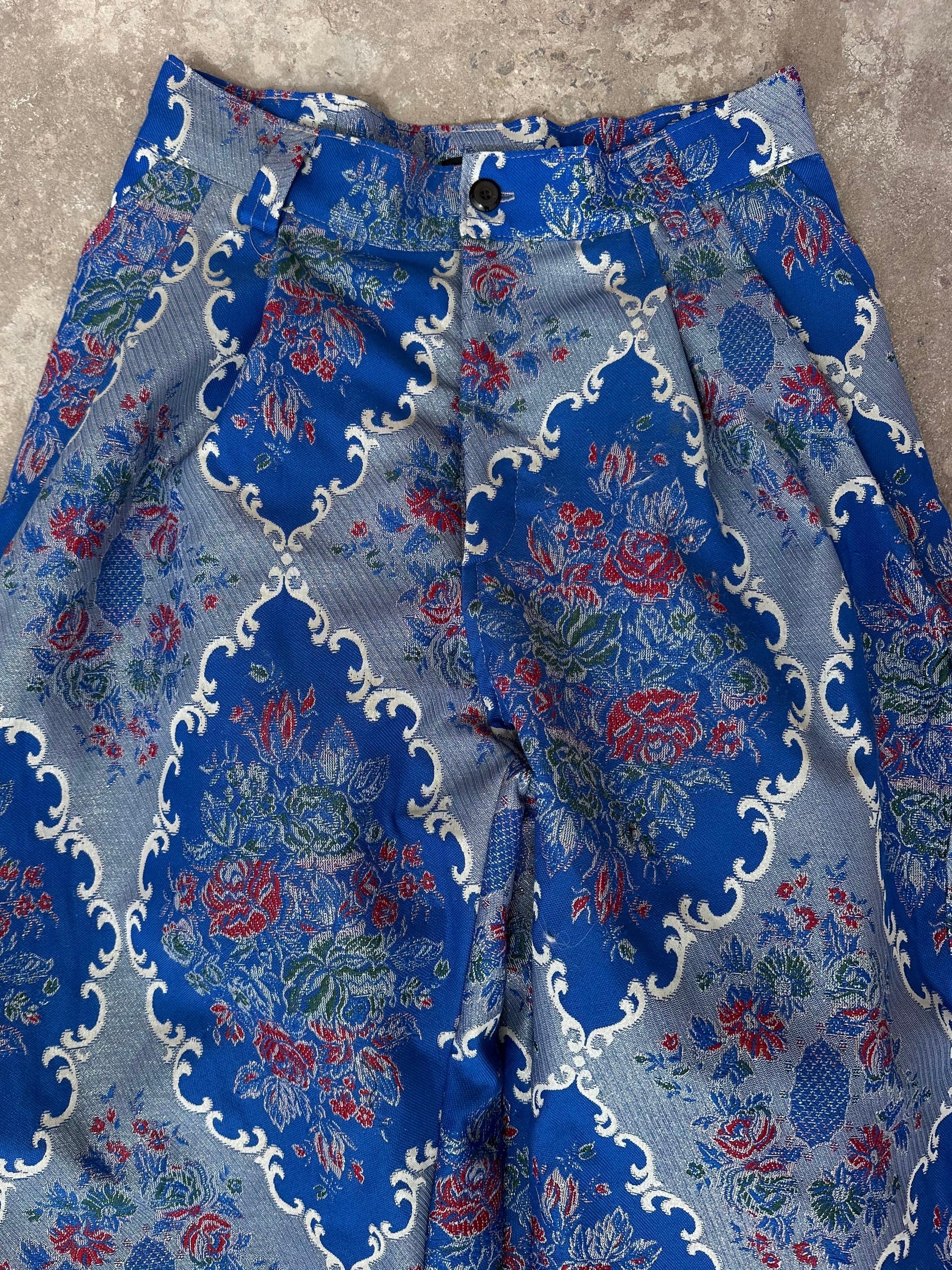 Anouris Original PANT with wide legs with two pockets  side blue print “Carpet” UNISEX