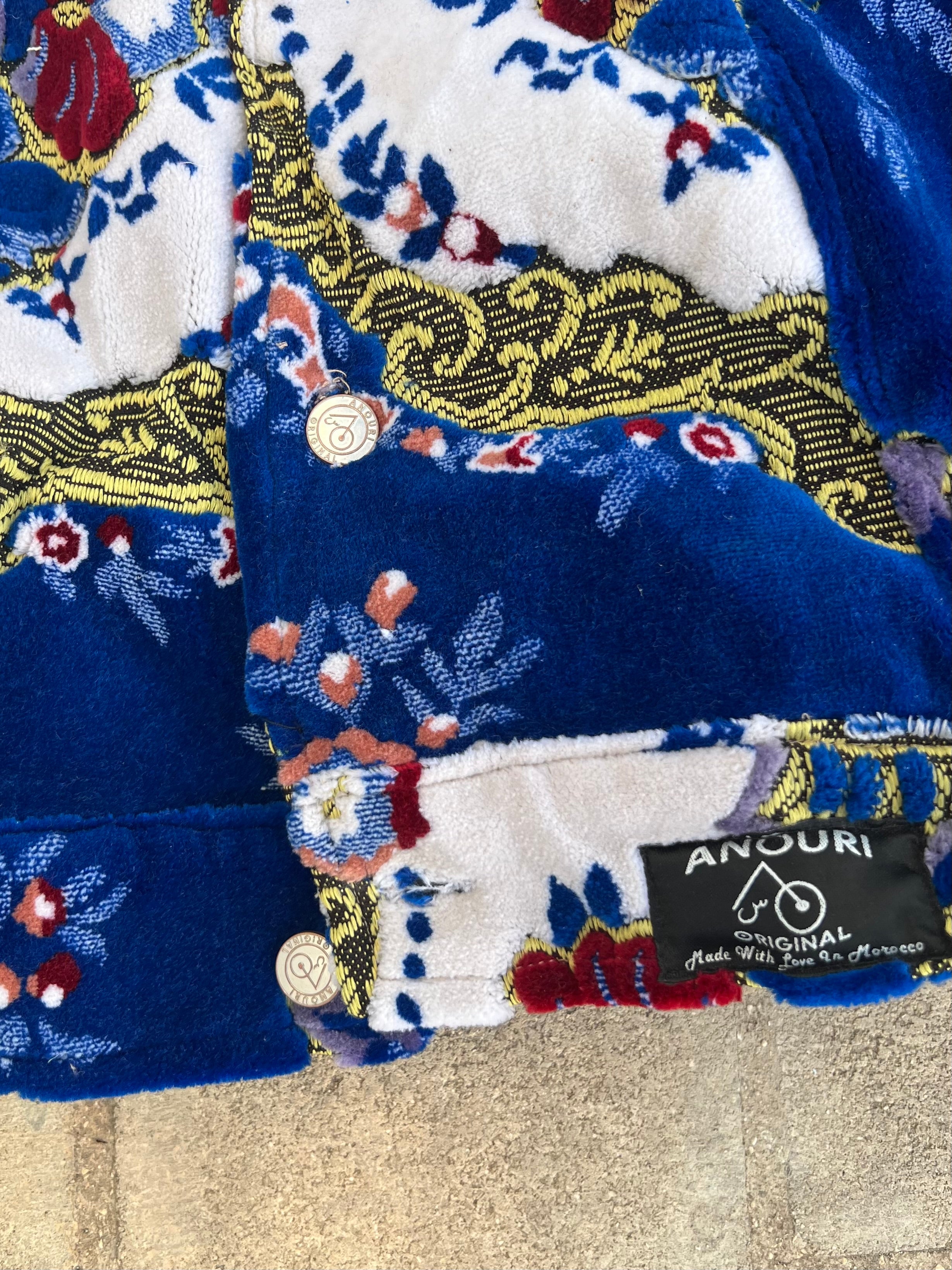 Moroccan hand made with unique design blue color ,  carpet Jacket UNISEX