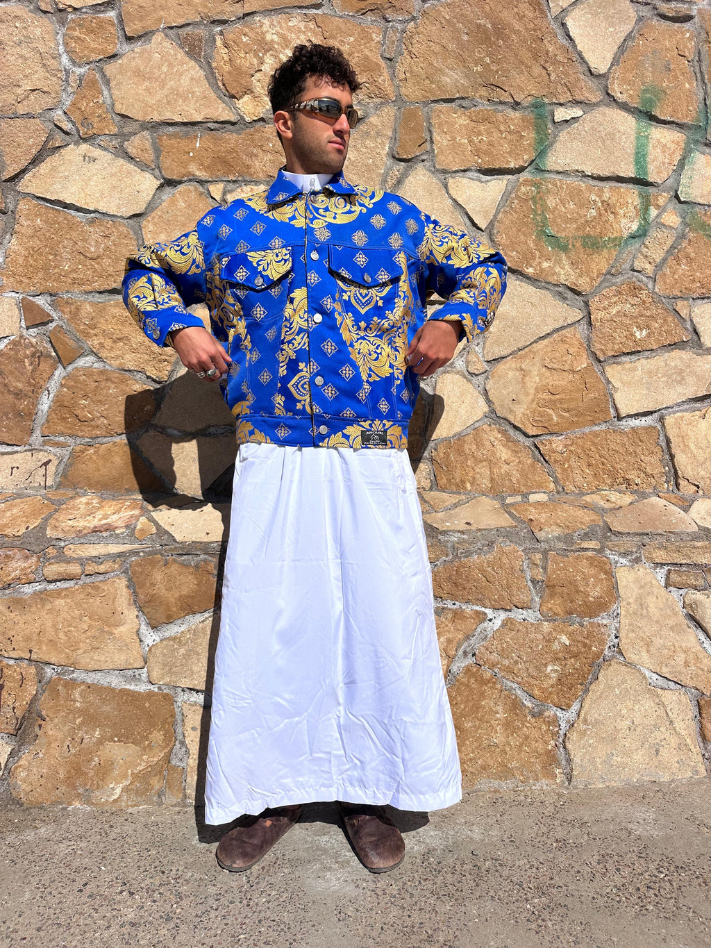 Moroccan hand made with unique blue color,  carpet Jacket UNISEX