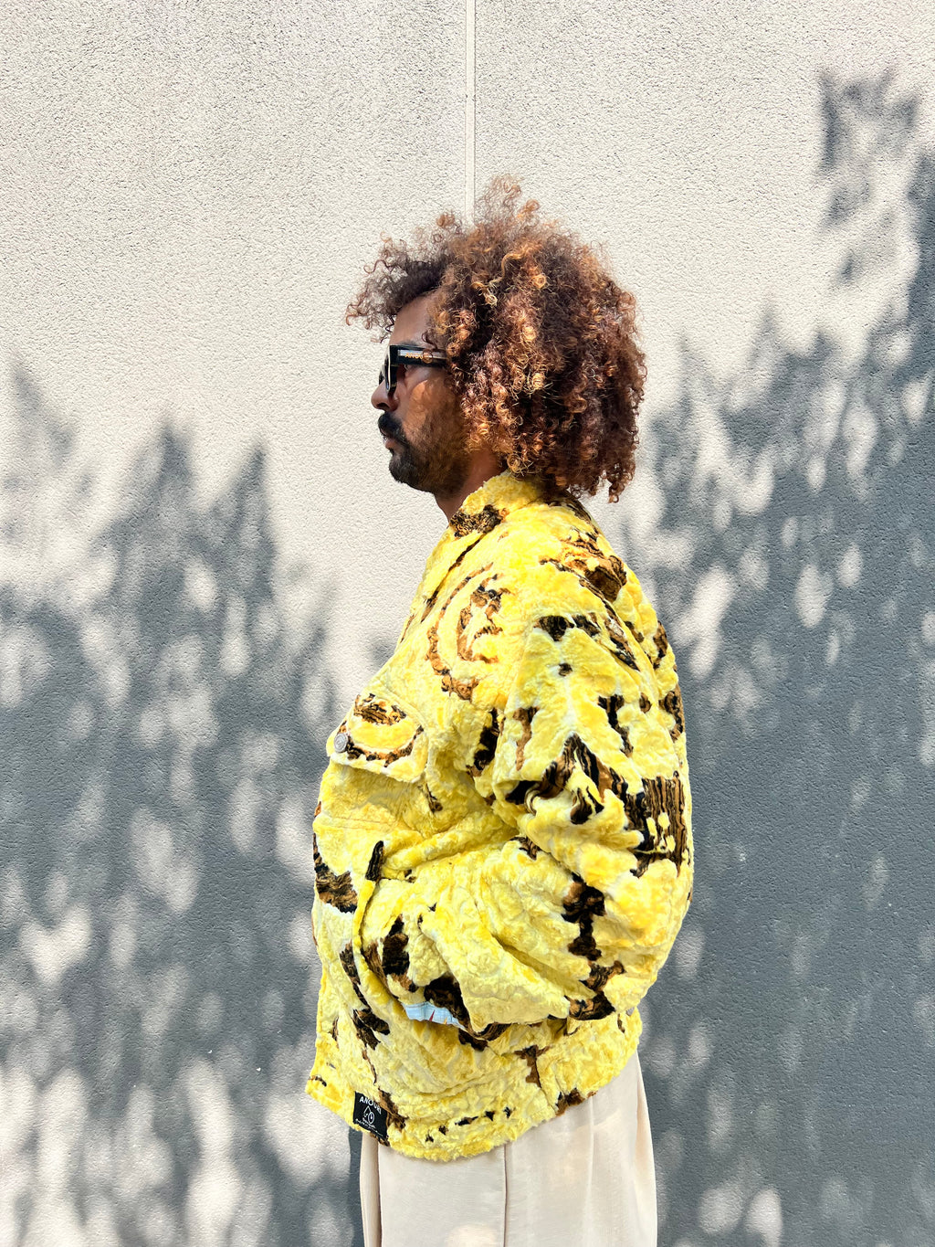 Moroccan hand made with unique yellow color ,  carpet Jacket UNISEX