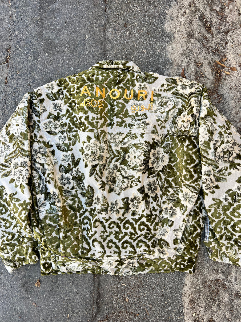 Moroccan hand made with unique green and white color ,  carpet Jacket UNISEX
