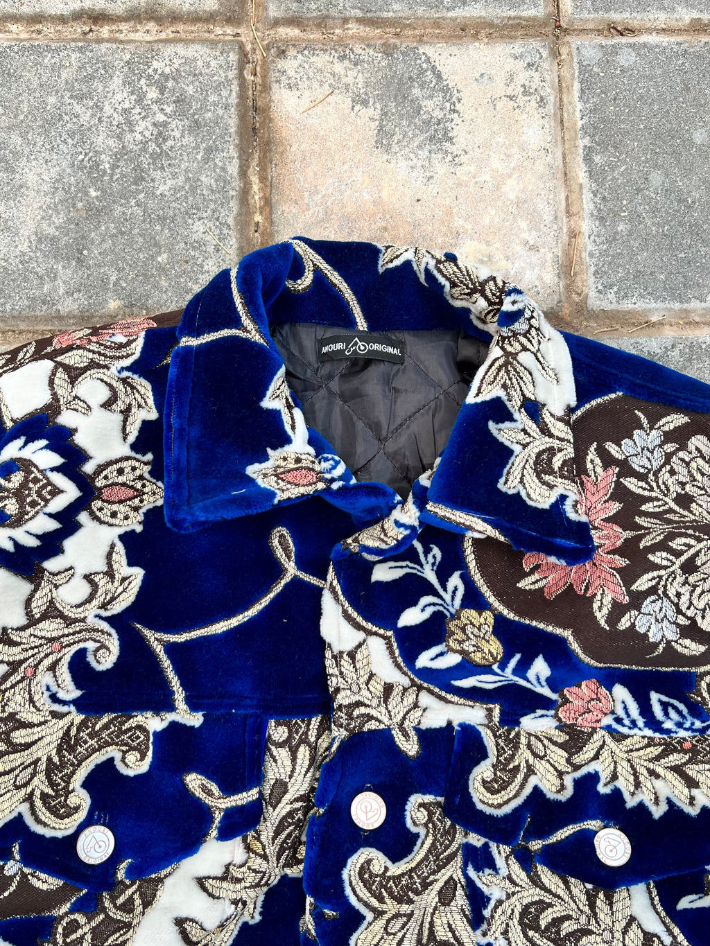 Moroccan hand made with unique design Blue color ,  carpet Jacket UNISEX