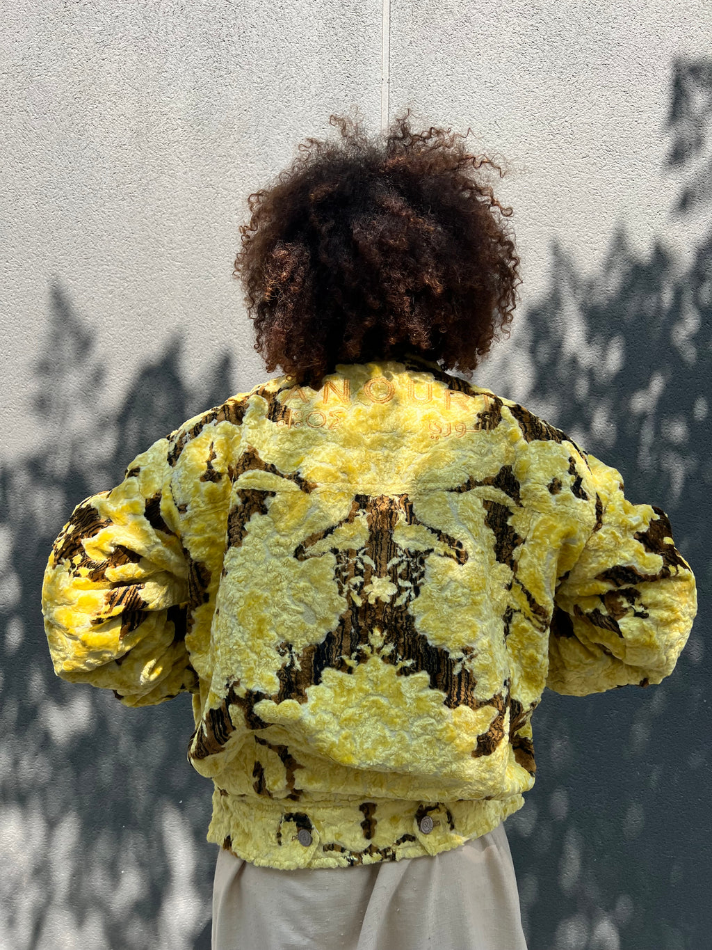 Moroccan hand made with unique yellow color ,  carpet Jacket UNISEX