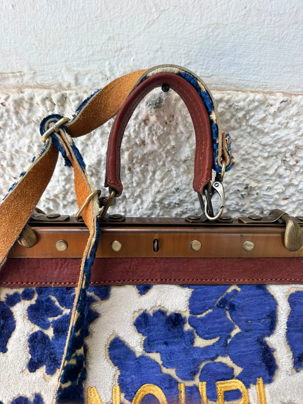 Anouri Original Emerald Heritage Frame blue colour Carpet Bag