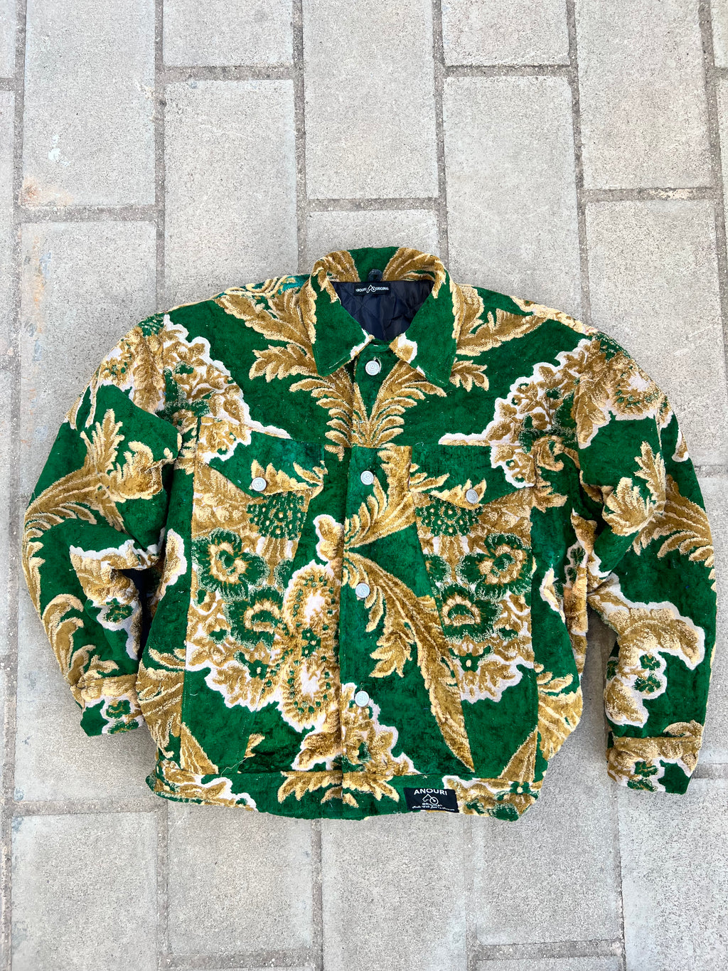 Moroccan hand made with unique yellow and green color,  carpet Jacket UNISEX