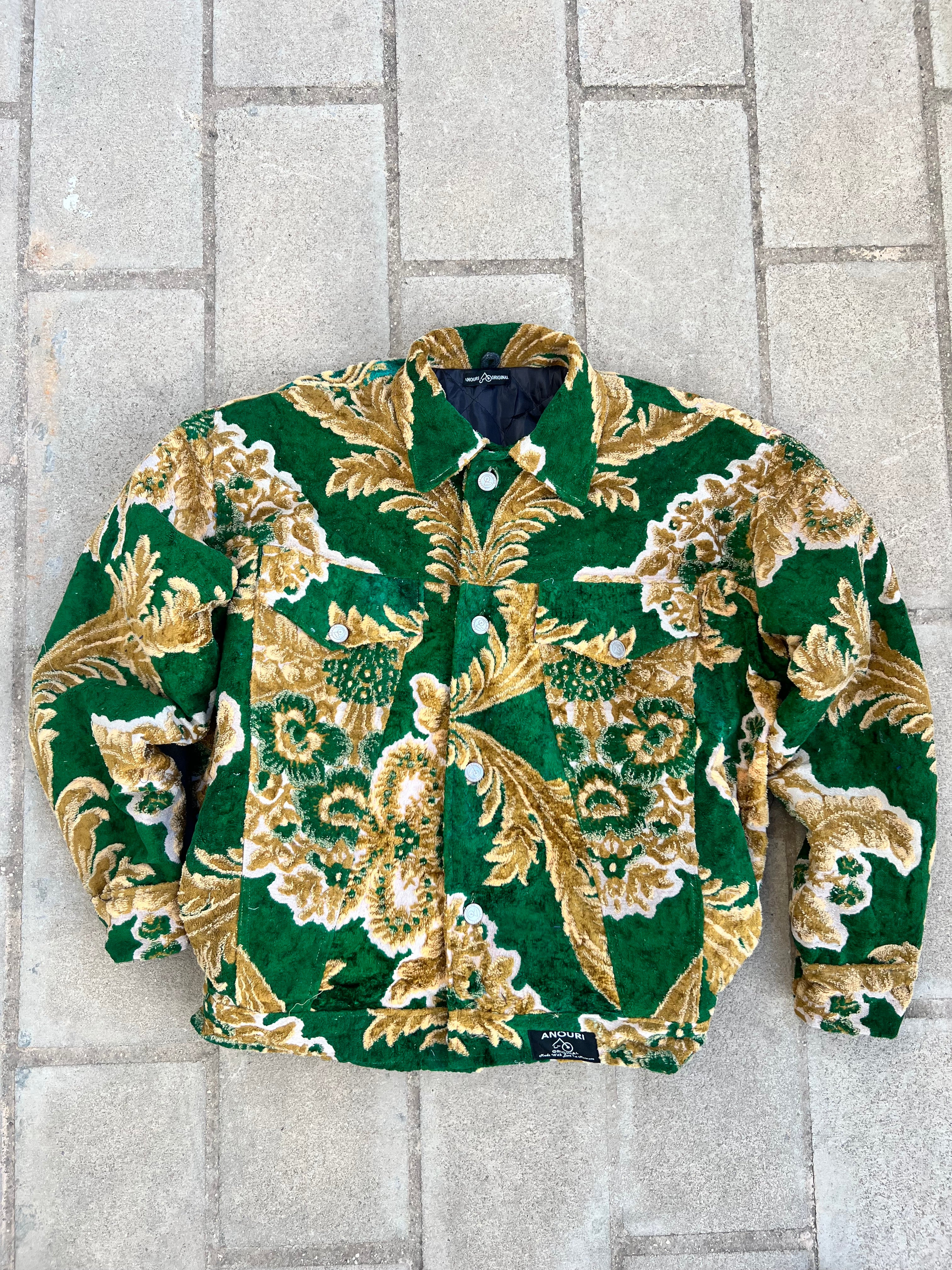 Moroccan hand made with unique yellow and green color,  carpet Jacket UNISEX
