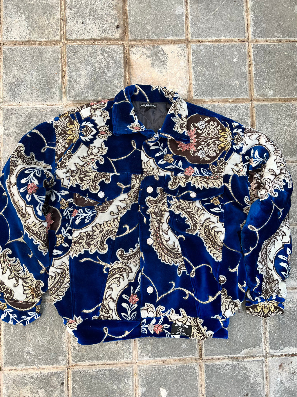 Moroccan hand made with unique design Blue color ,  carpet Jacket UNISEX