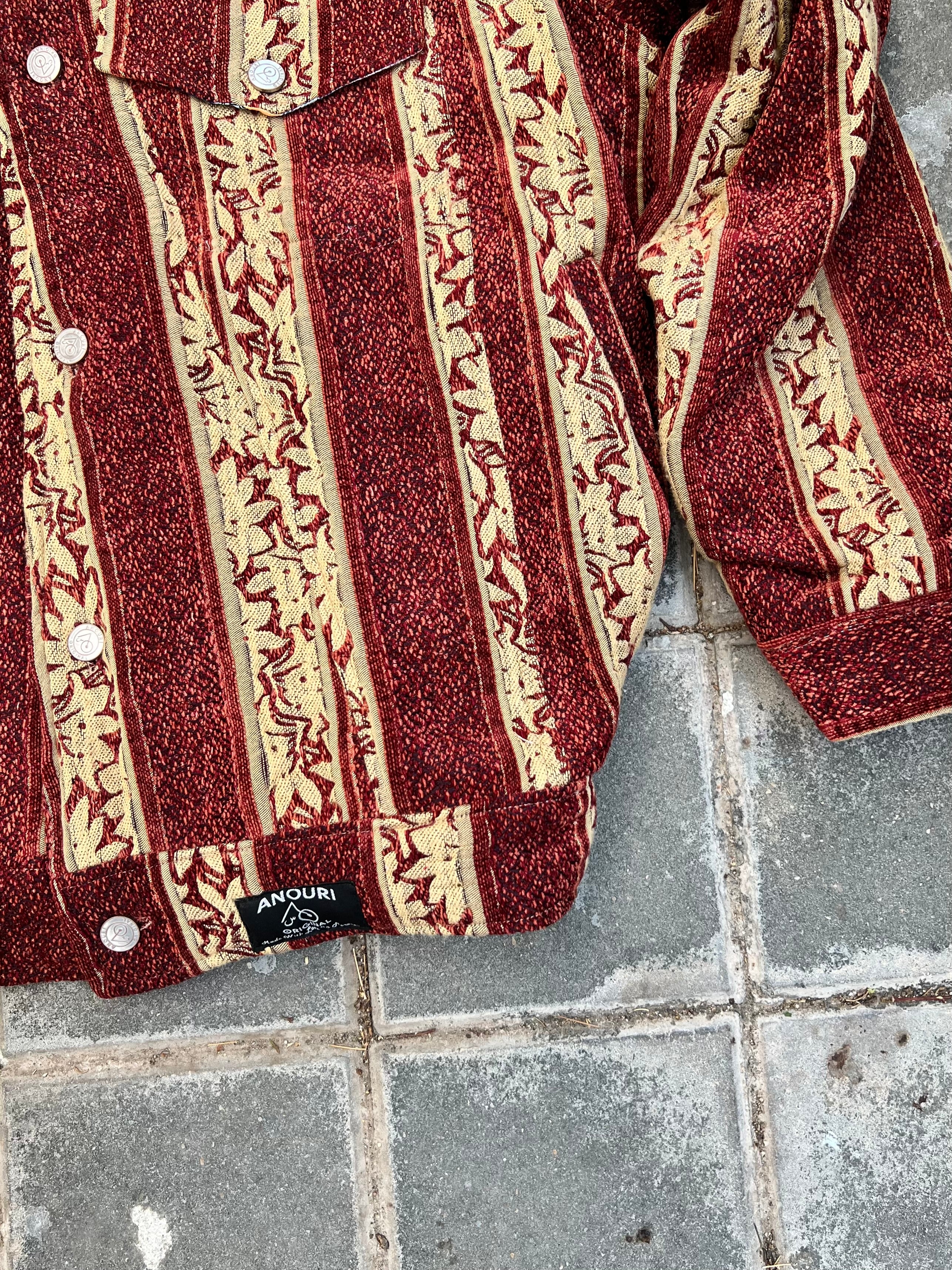 Moroccan hand made with unique yellow and orange color,  carpet Jacket UNISEX