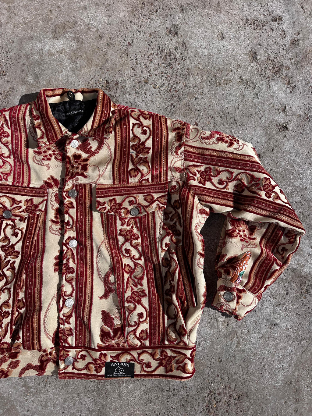 Moroccan hand made with unique unique yellow and red color,  carpet Jacket UNISEX