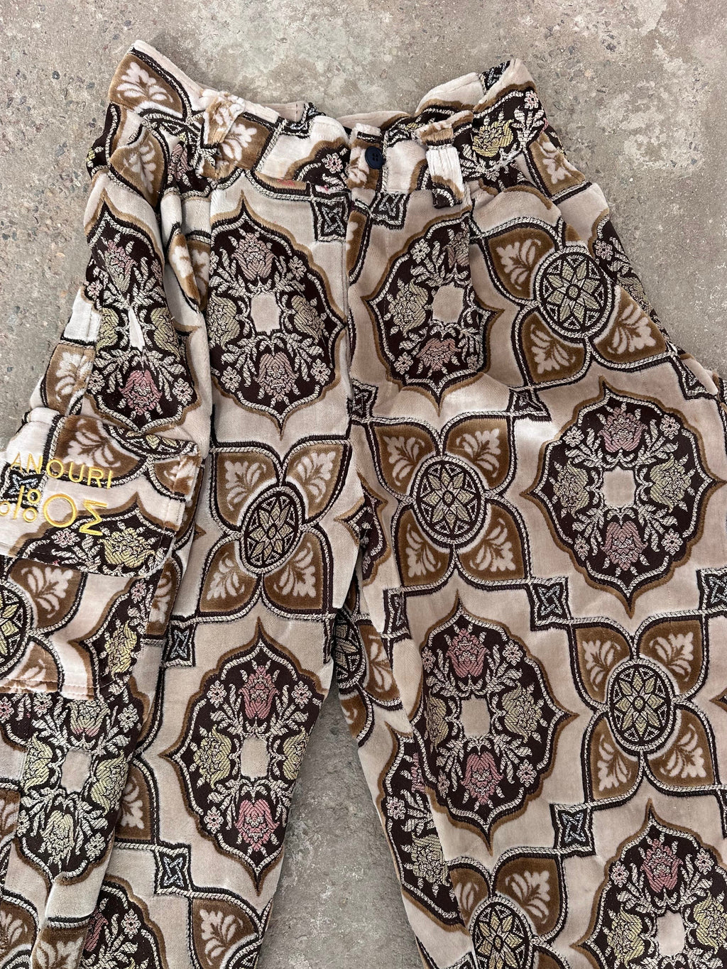 Anouris Original PANT with wide legs with two pockets  side brown print “Carpet” UNISEX