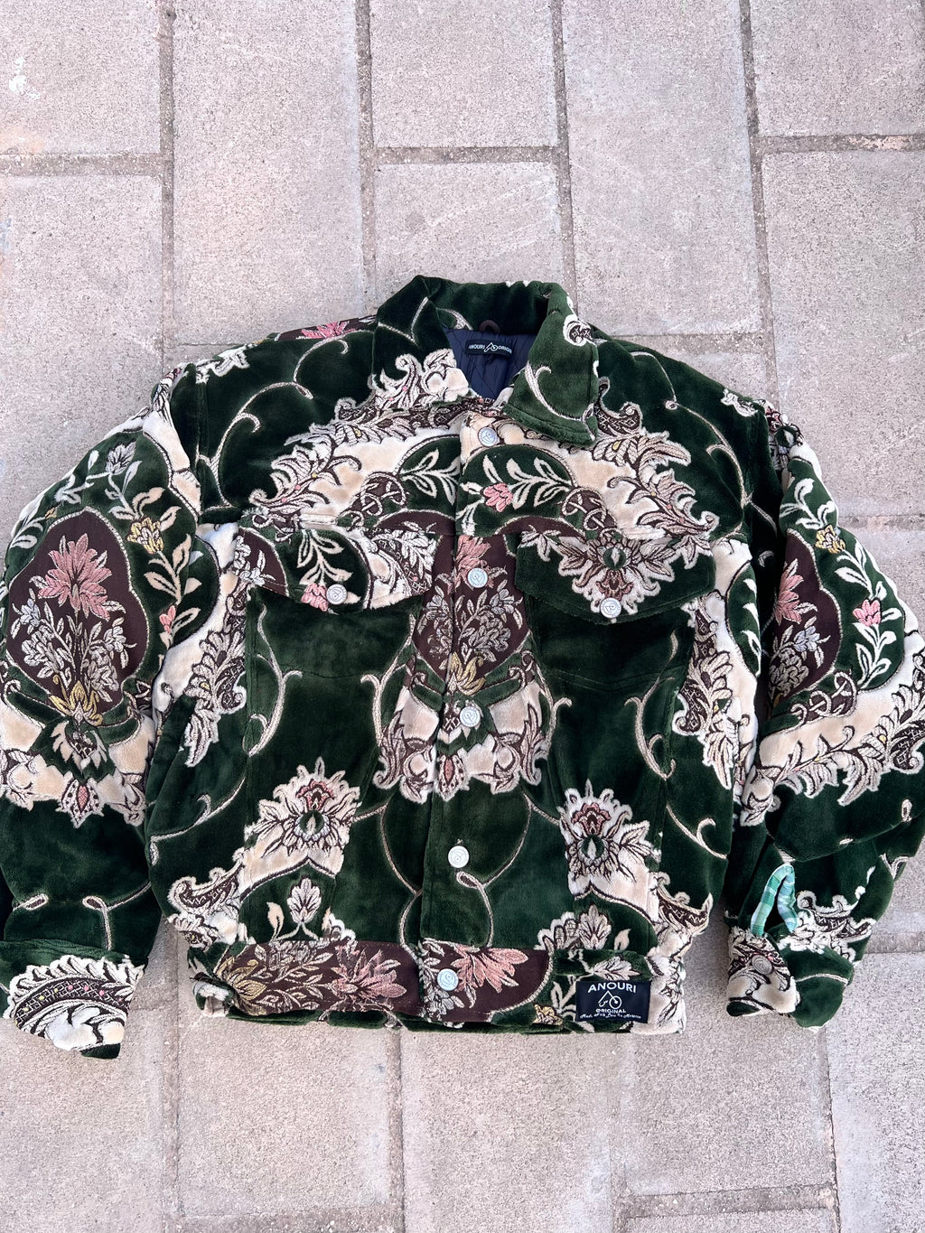 Moroccan hand made with unique green color,  carpet Jacket UNISEX