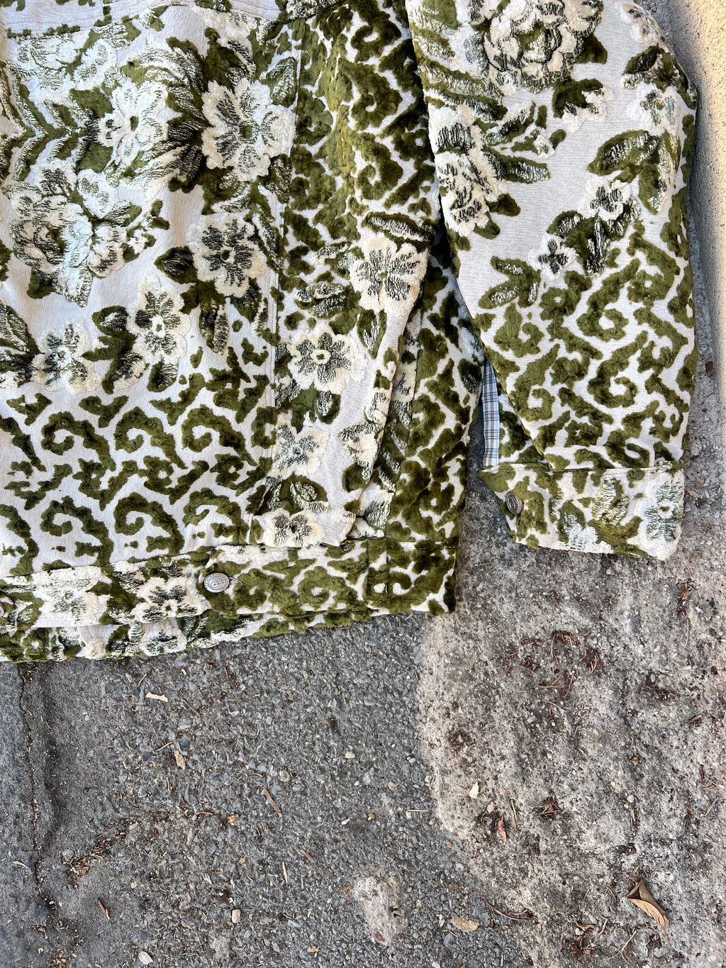 Moroccan hand made with unique green and white color ,  carpet Jacket UNISEX