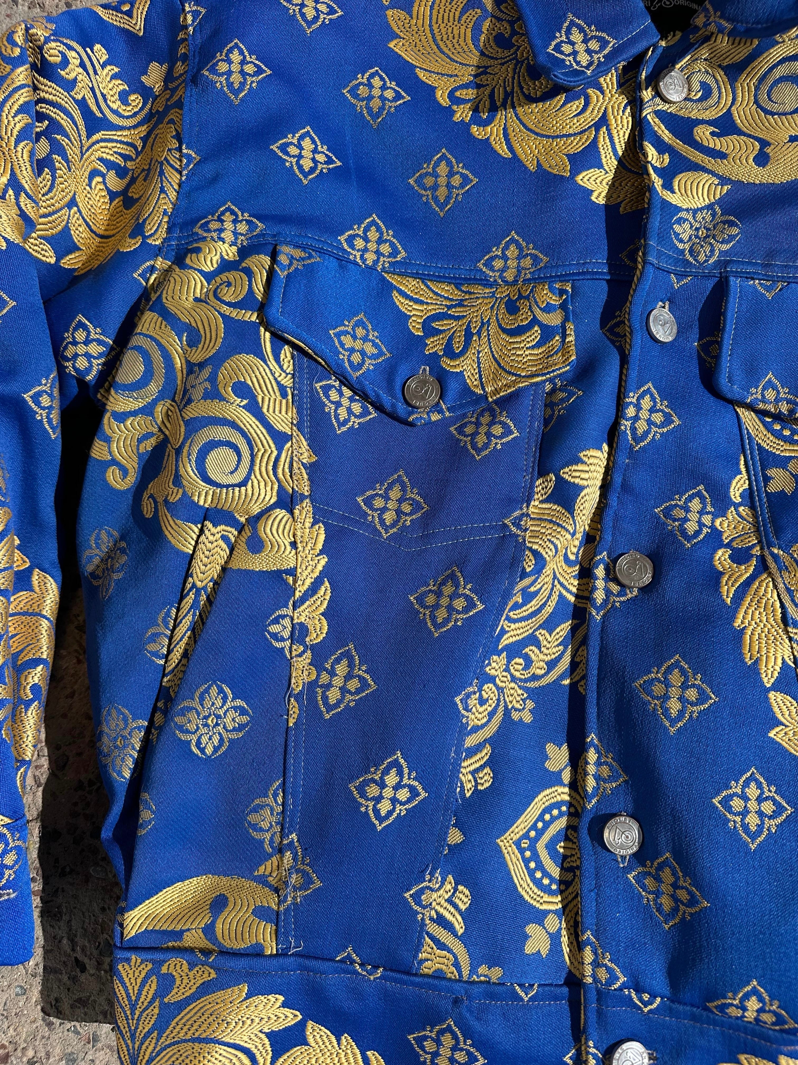 Moroccan hand made with unique blue color,  carpet Jacket UNISEX