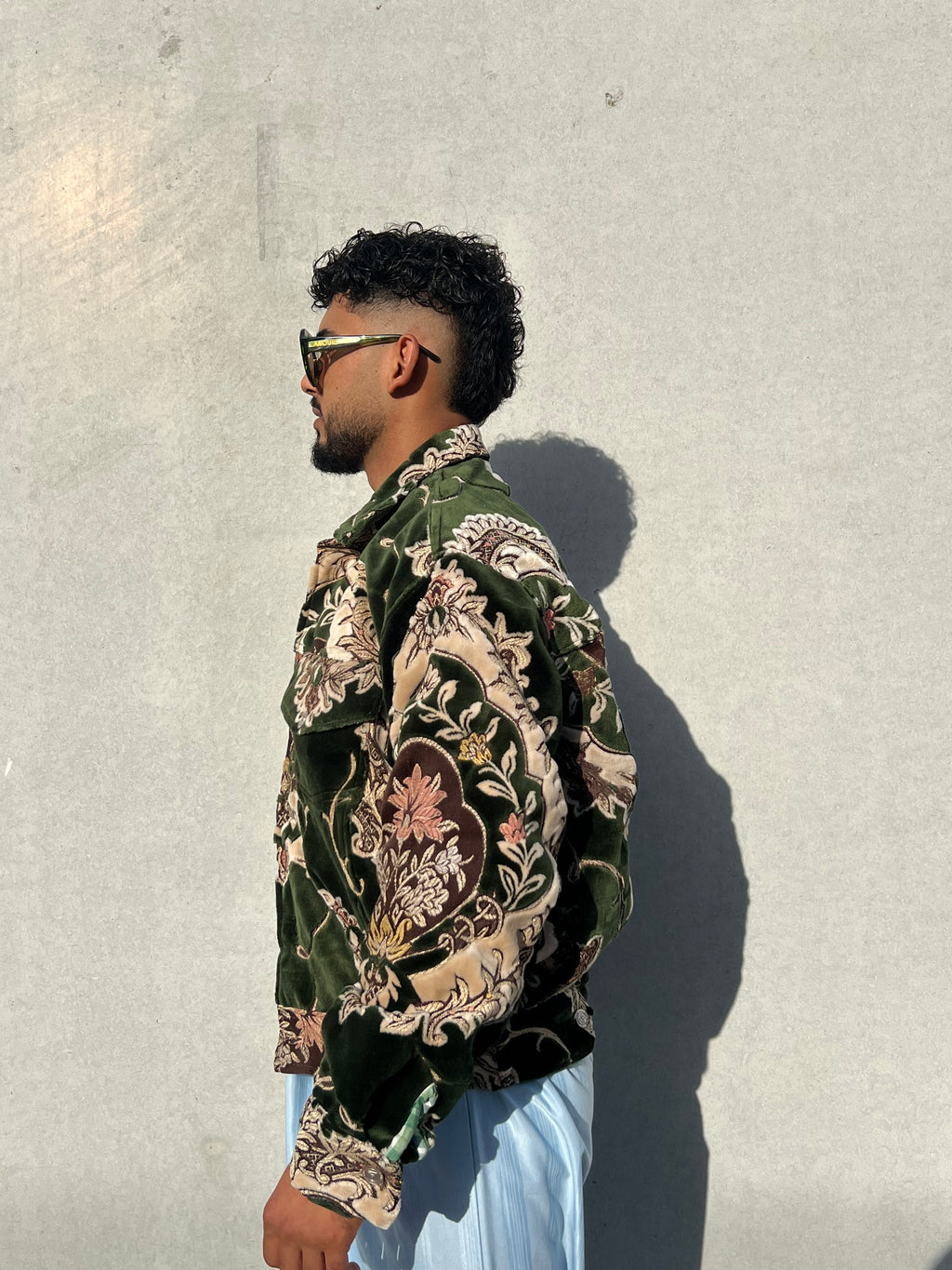 Moroccan hand made with unique green color,  carpet Jacket UNISEX