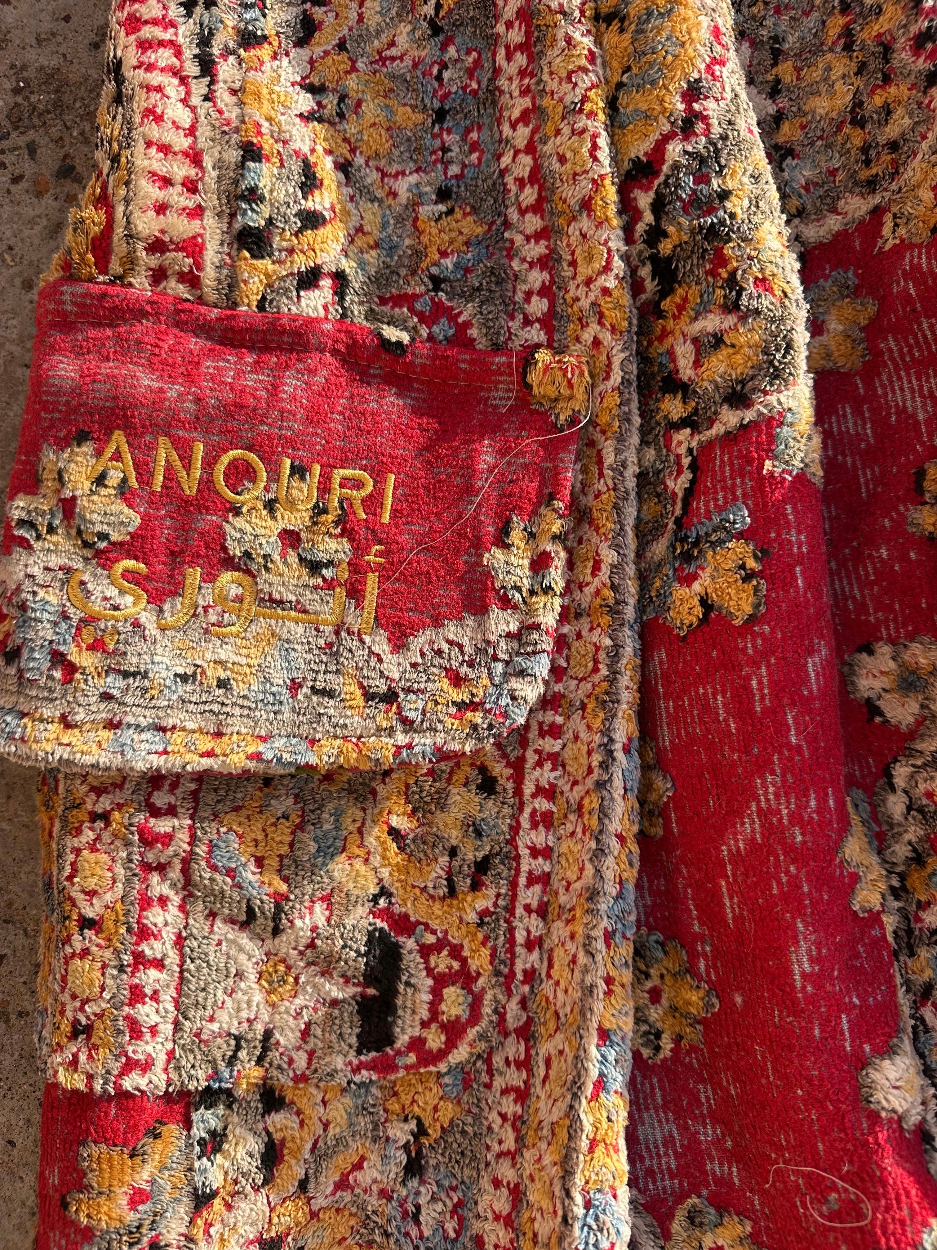 Anouris Original PANT with wide legs with two pockets  side unique red print “Carpet” UNISEX