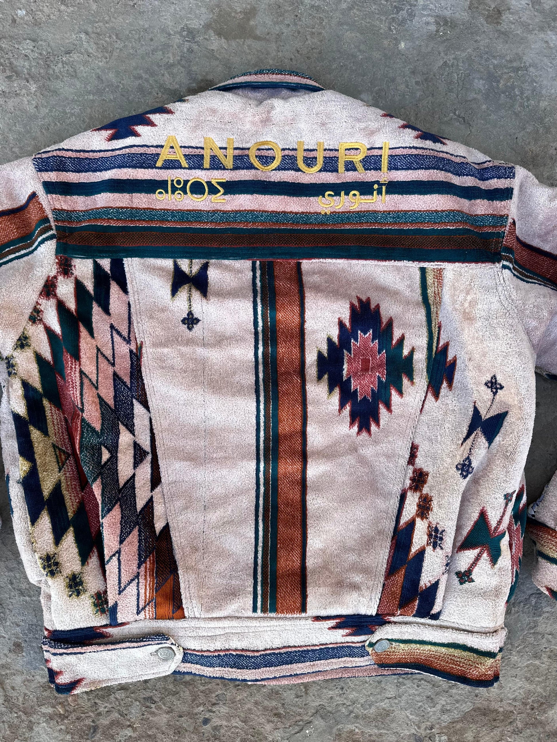 Moroccan hand made with unique design carpet Jacket UNISEX