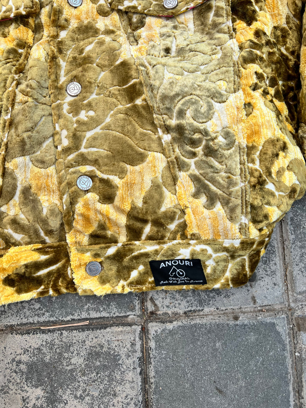 Moroccan hand made with unique light green with yellow color,  carpet Jacket UNISEX