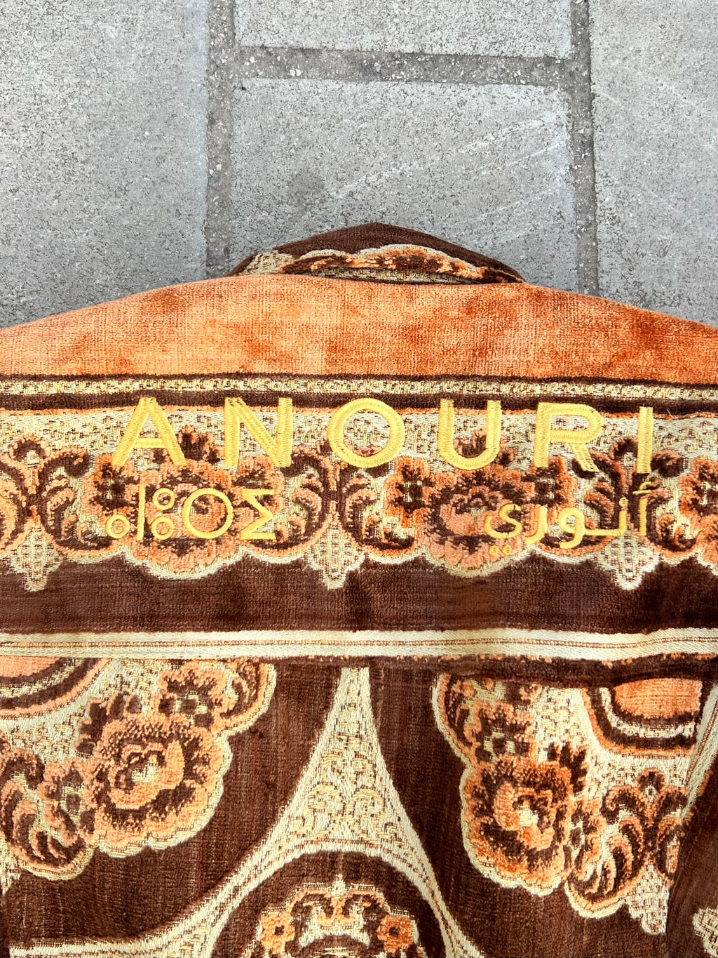 Moroccan hand made with unique light orange color,  carpet Jacket UNISEX