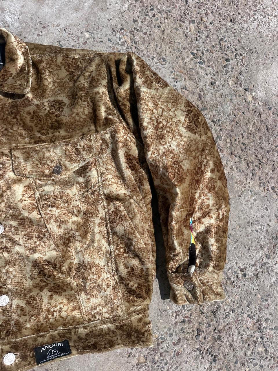 Moroccan hand made with unique brown and yellow color,  carpet Jacket UNISEX