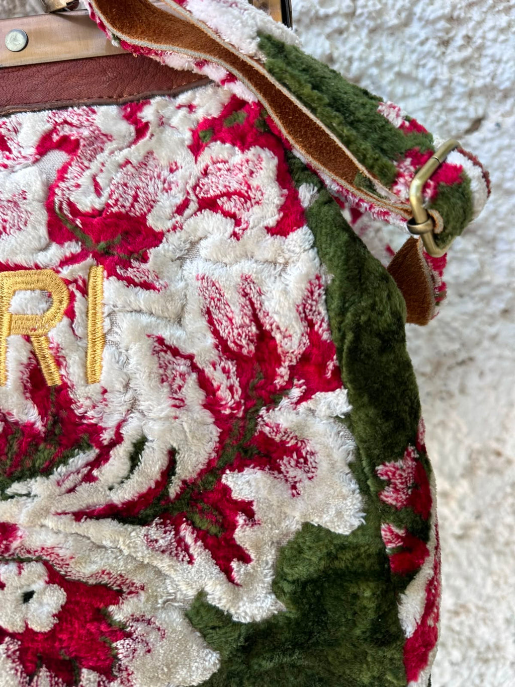 Anouri Original Emerald Heritage Frame green & red  colour Carpet Bag
