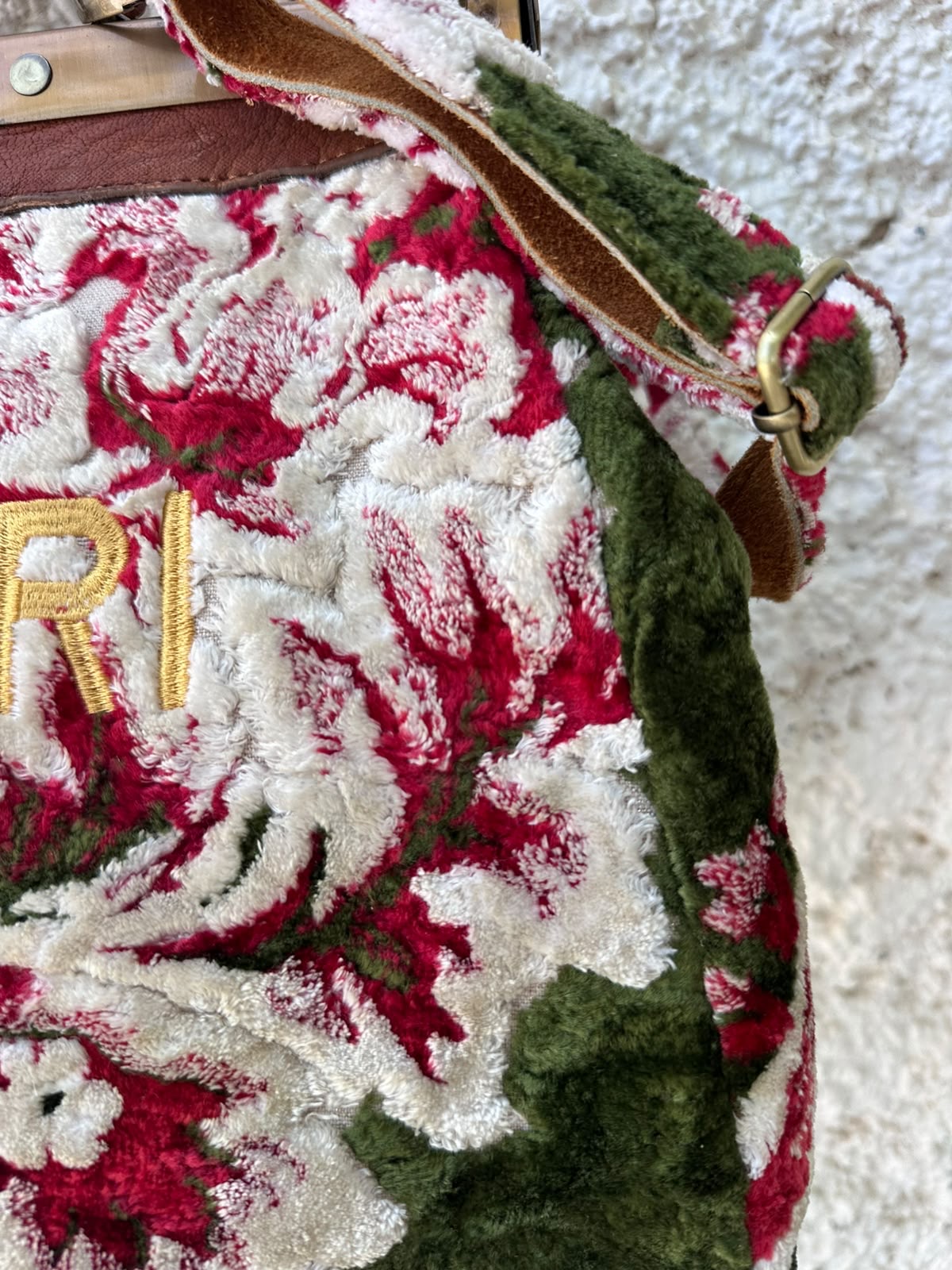 Anouri Original Emerald Heritage Frame green & red  colour Carpet Bag