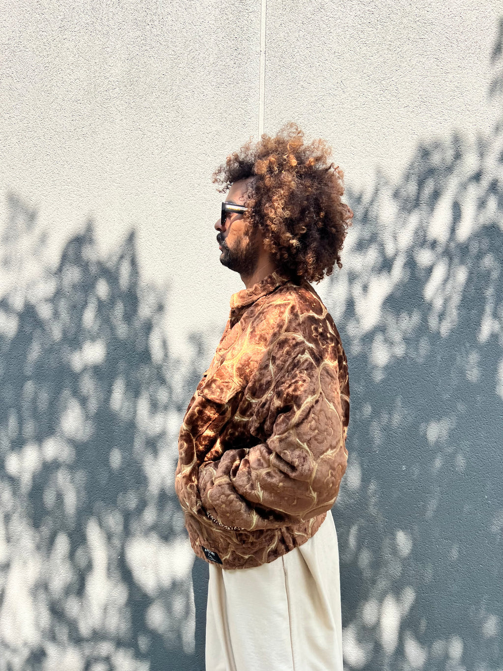 Moroccan hand made with unique design brown color ,  carpet Jacket UNISEX