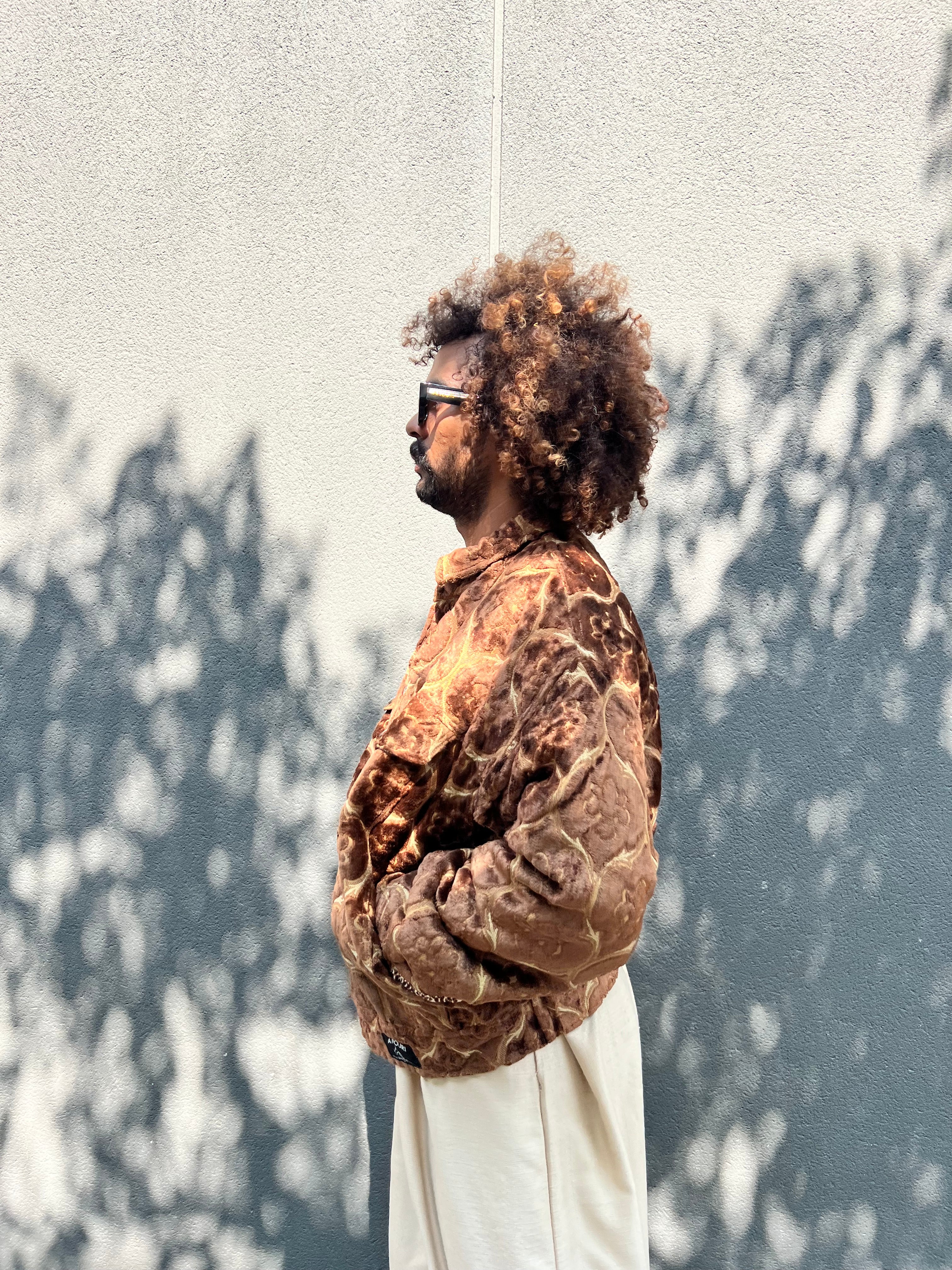 Moroccan hand made with unique design brown color ,  carpet Jacket UNISEX