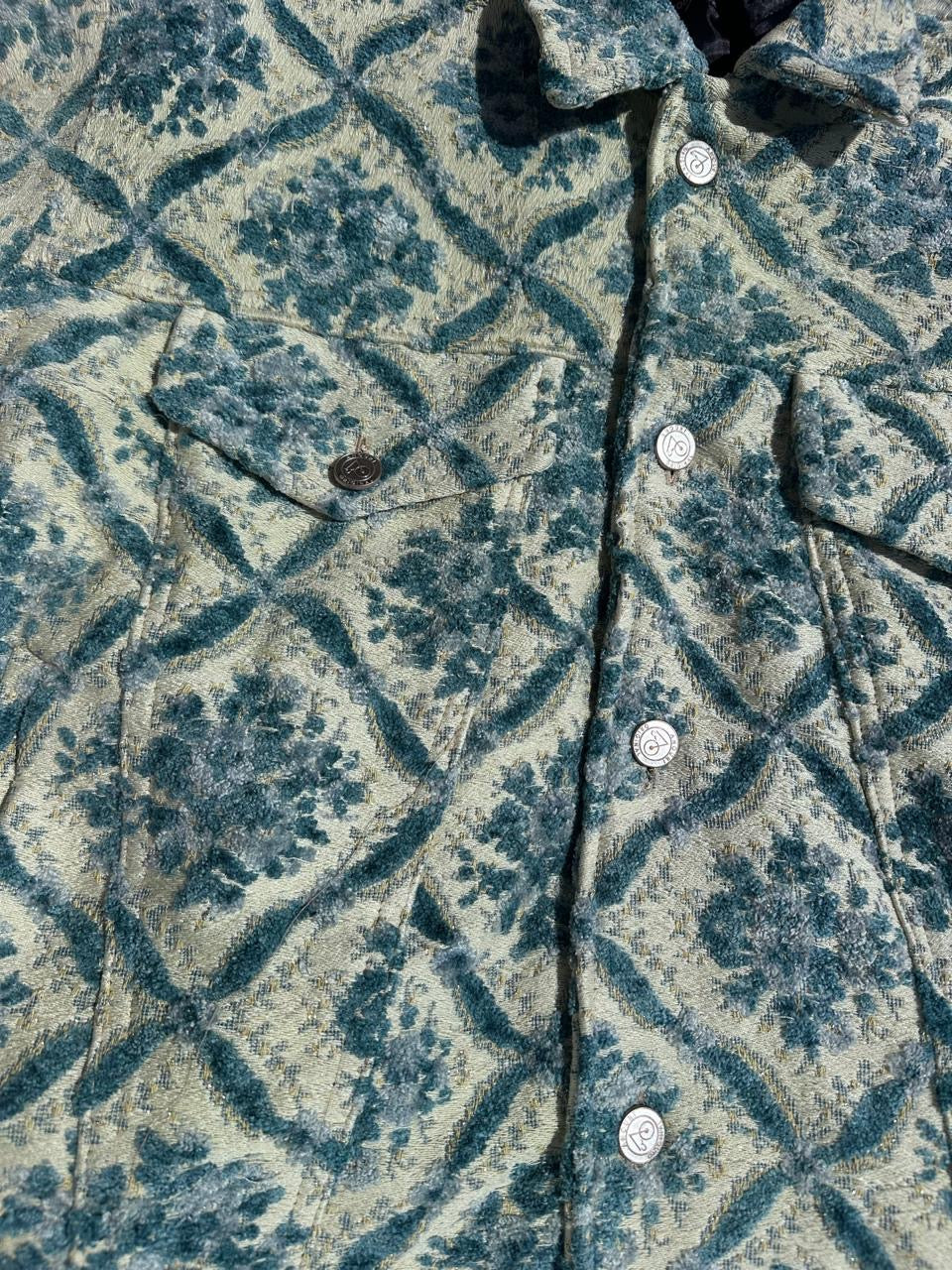 Moroccan hand made with unique light blue color,  carpet Jacket UNISEX