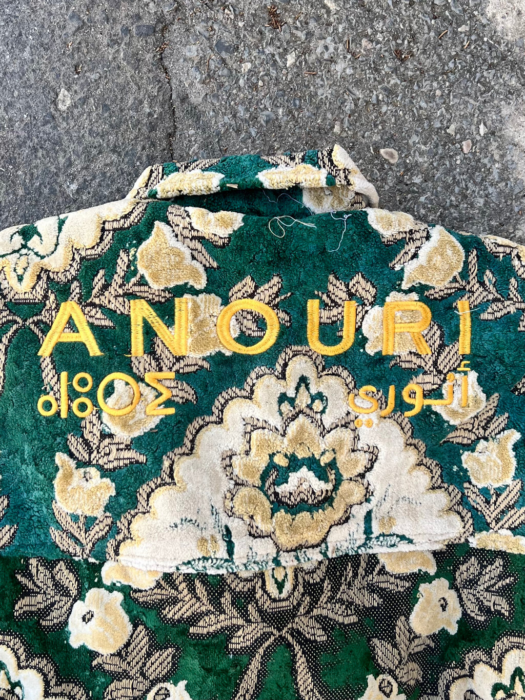 Moroccan hand made with unique white and green color,  carpet Jacket UNISEX