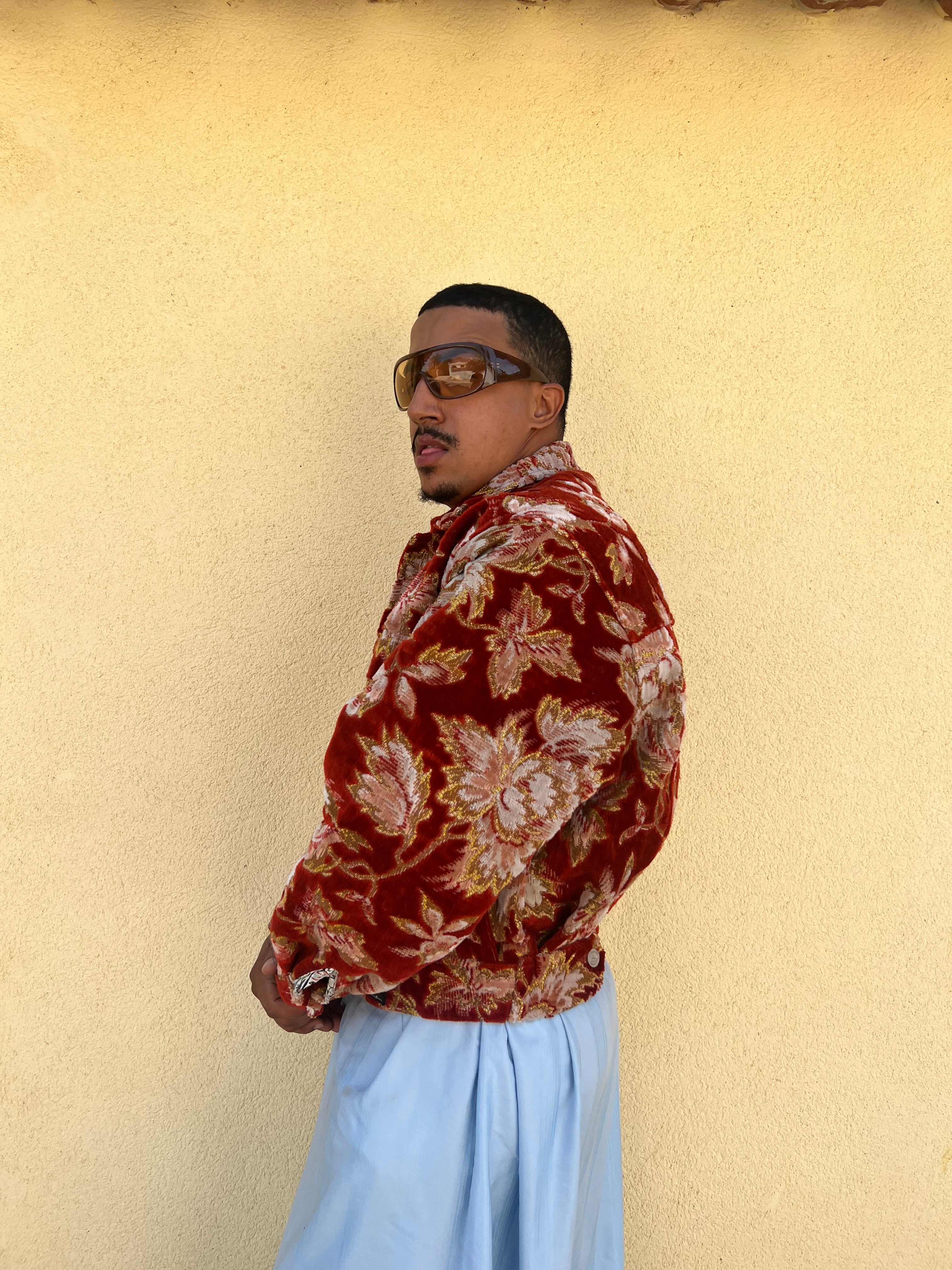 Moroccan hand made with unique Orange and yellow color,  carpet Jacket UNISEX