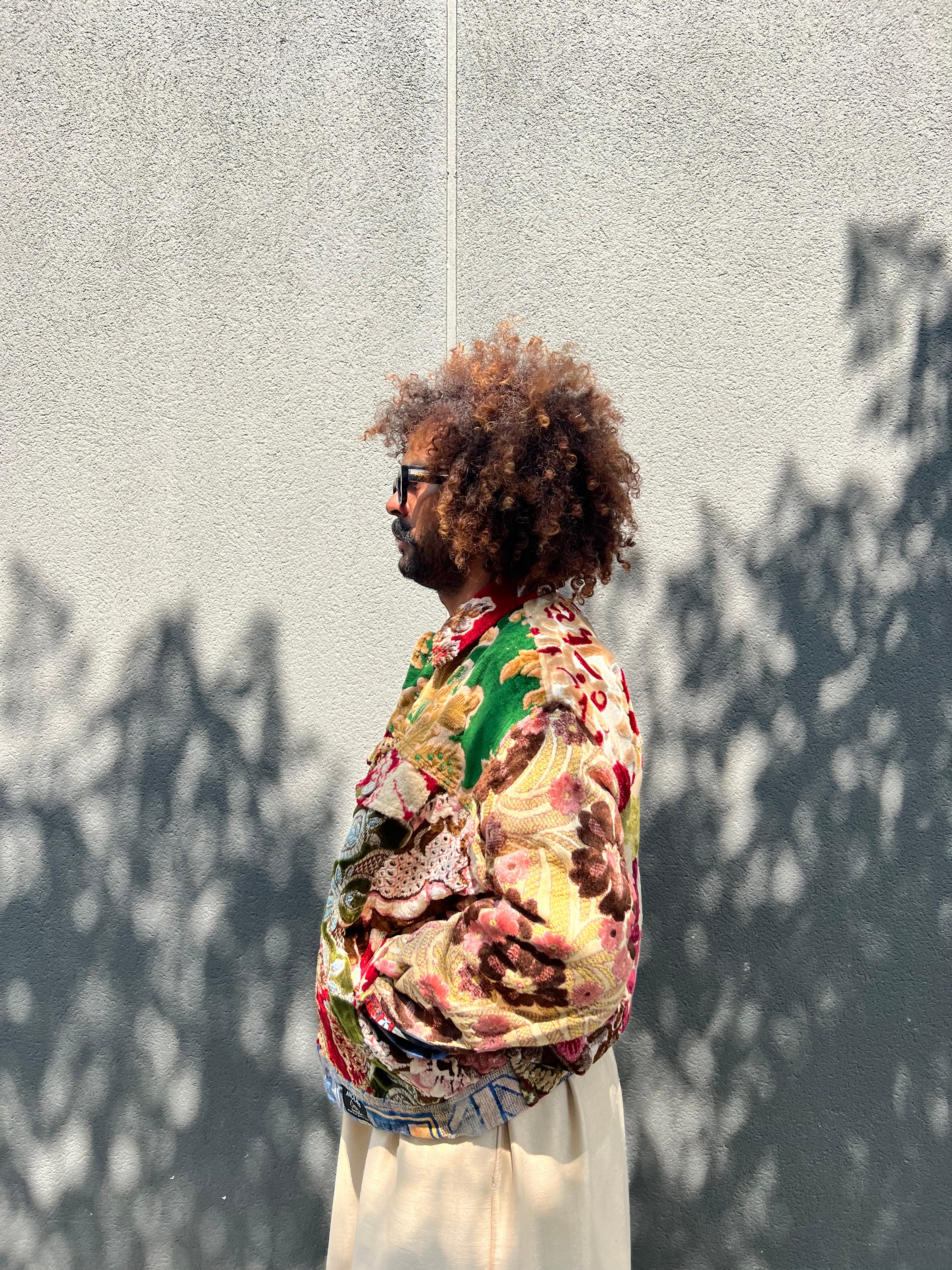 Moroccan hand made with unique patshwork design ,  carpet Jacket UNISEX
