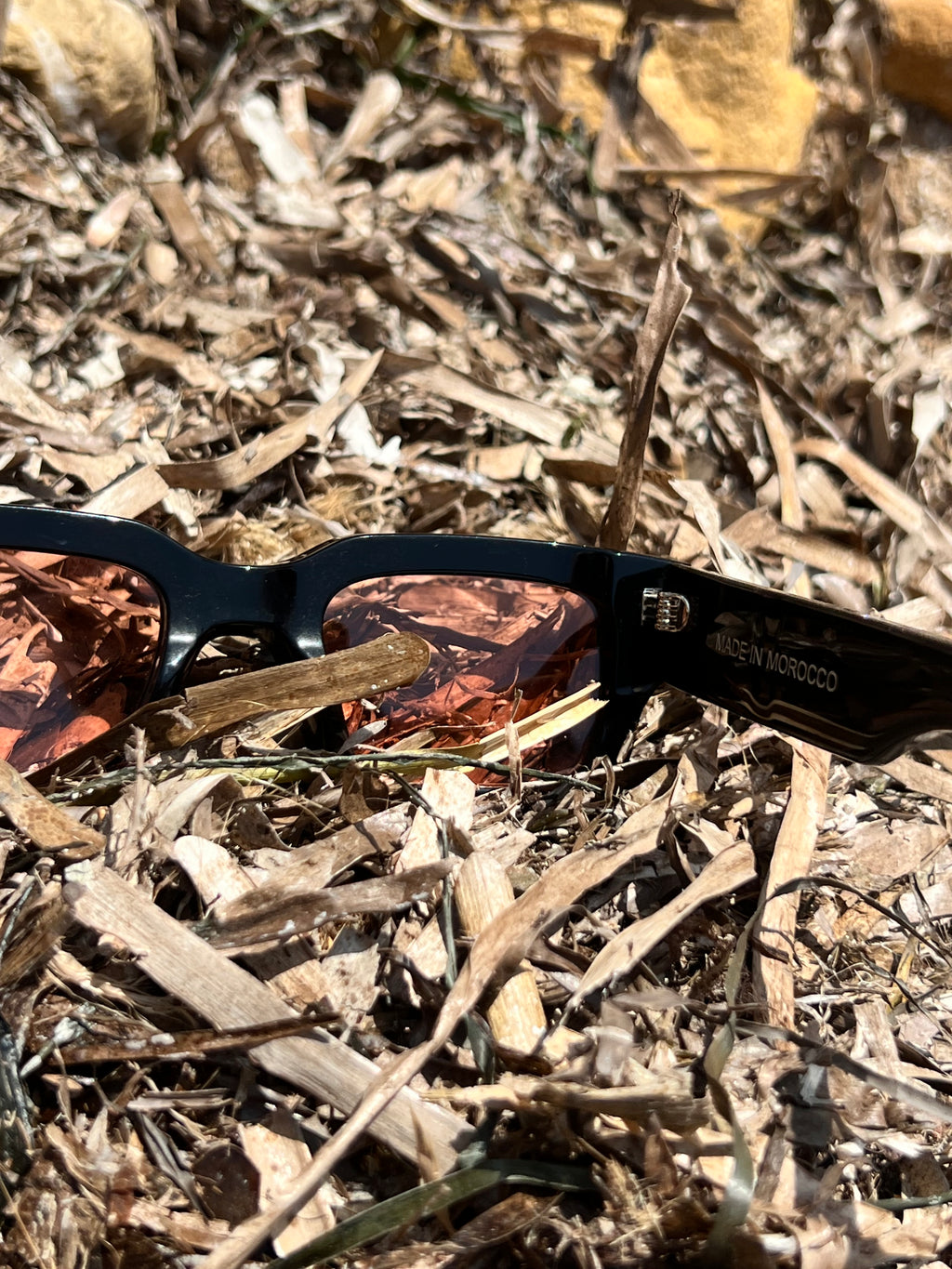 Atlas Black & Pink Sunglasses , Handmade in Morocco, Premium Lightweight Frames with Bold Pink Lens Modern Design