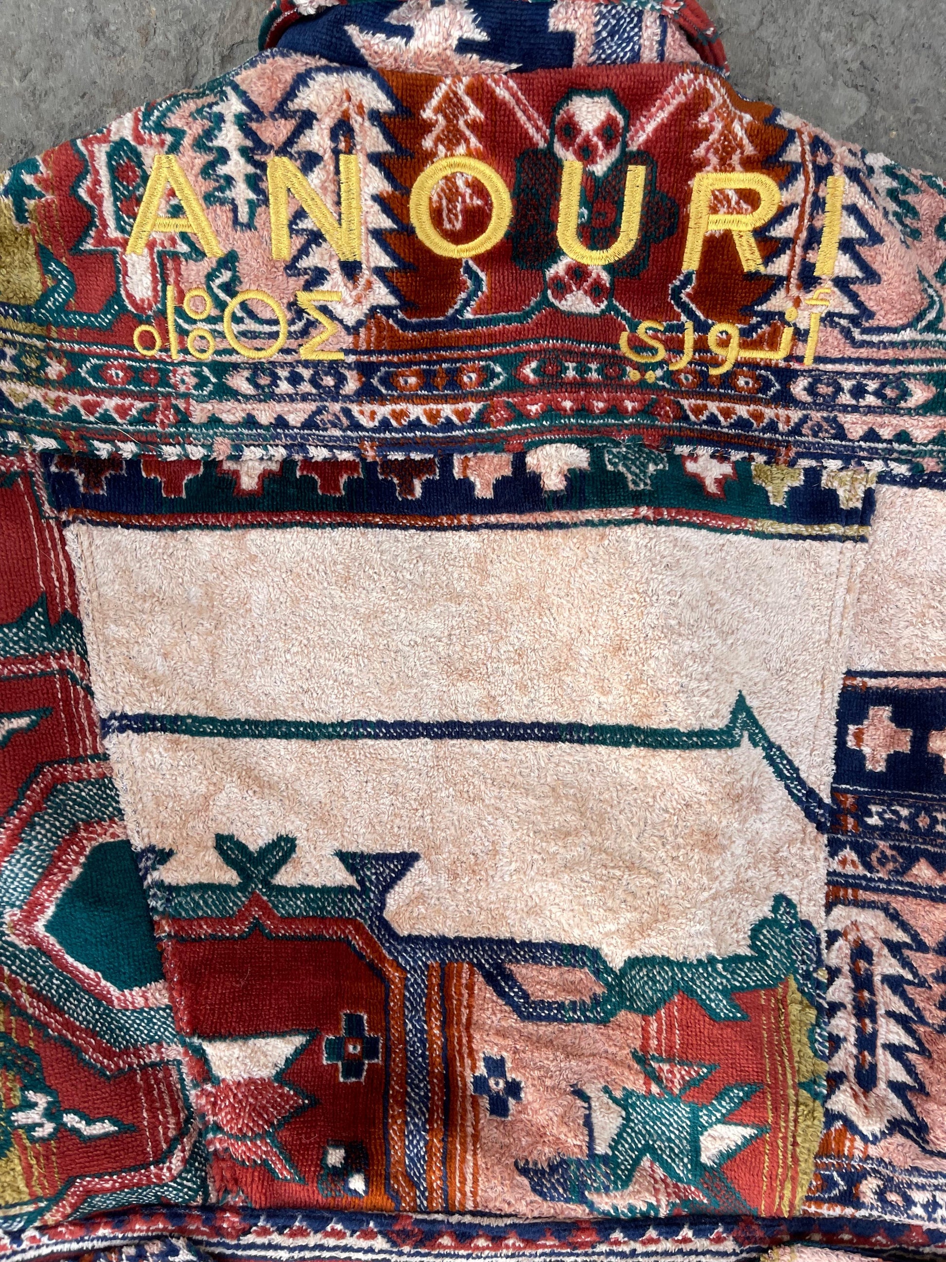 Moroccan hand made colorful and unique designs short carpet Jacket for female