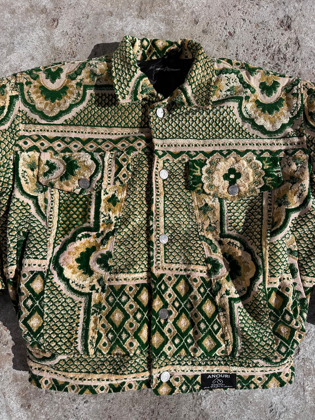 Moroccan hand made with unique yellow and green color,  carpet Jacket UNISEX