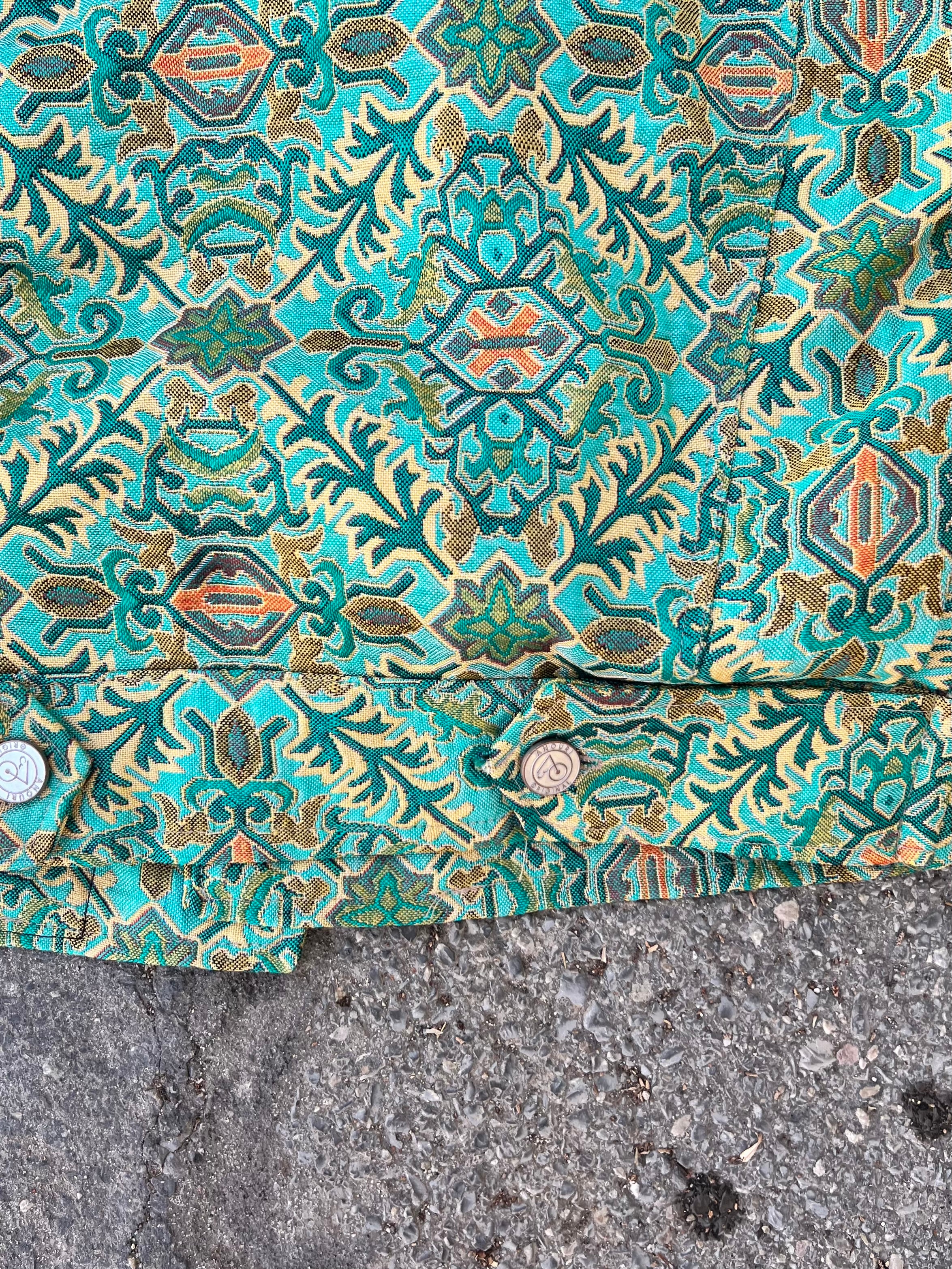 Moroccan hand made with unique white and green color,  carpet Jacket UNISEX (Copy)
