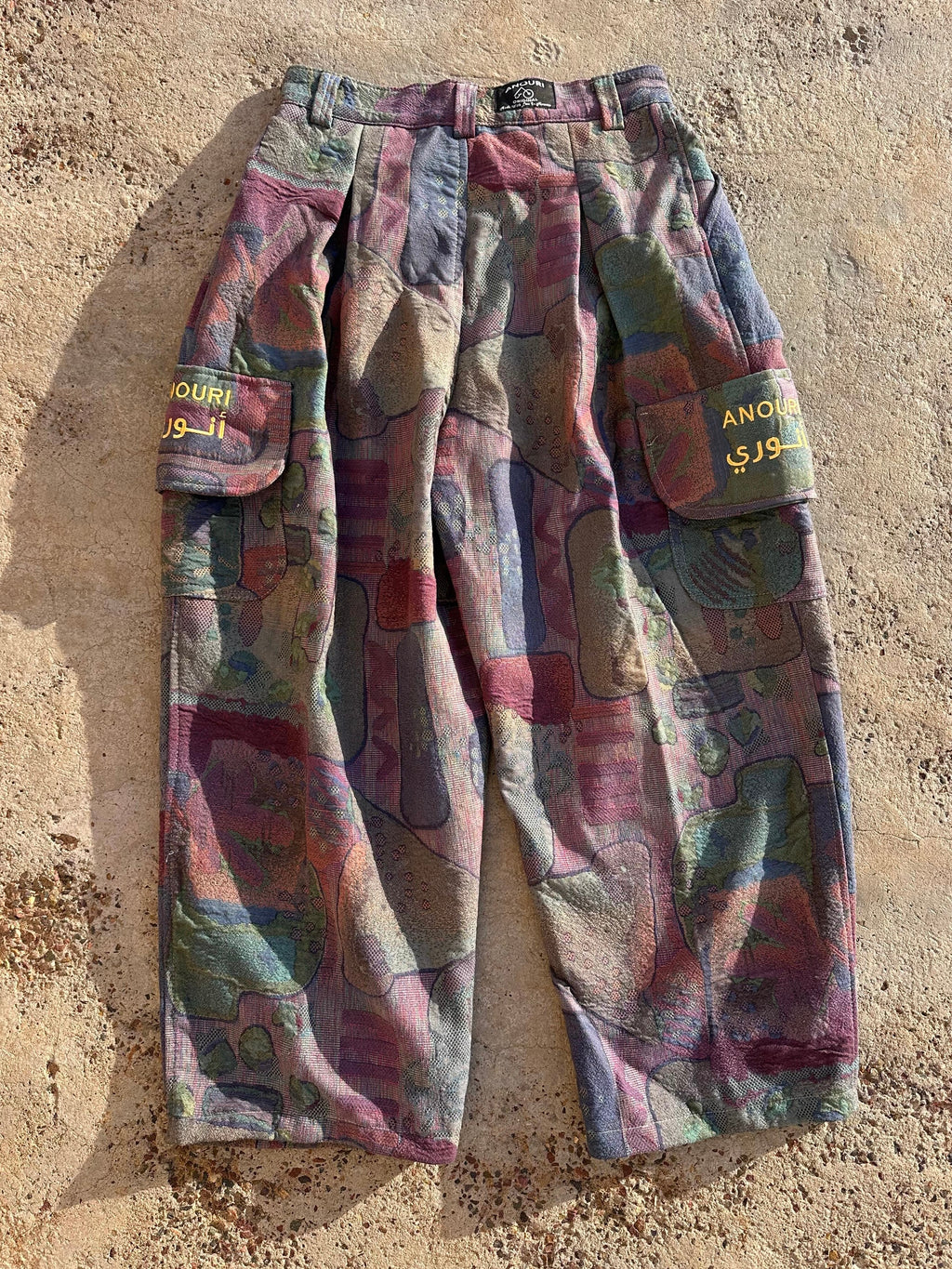 Anouris Original PANT with wide legs with two pockets  side unique light colorful print “Carpet” UNISEX
