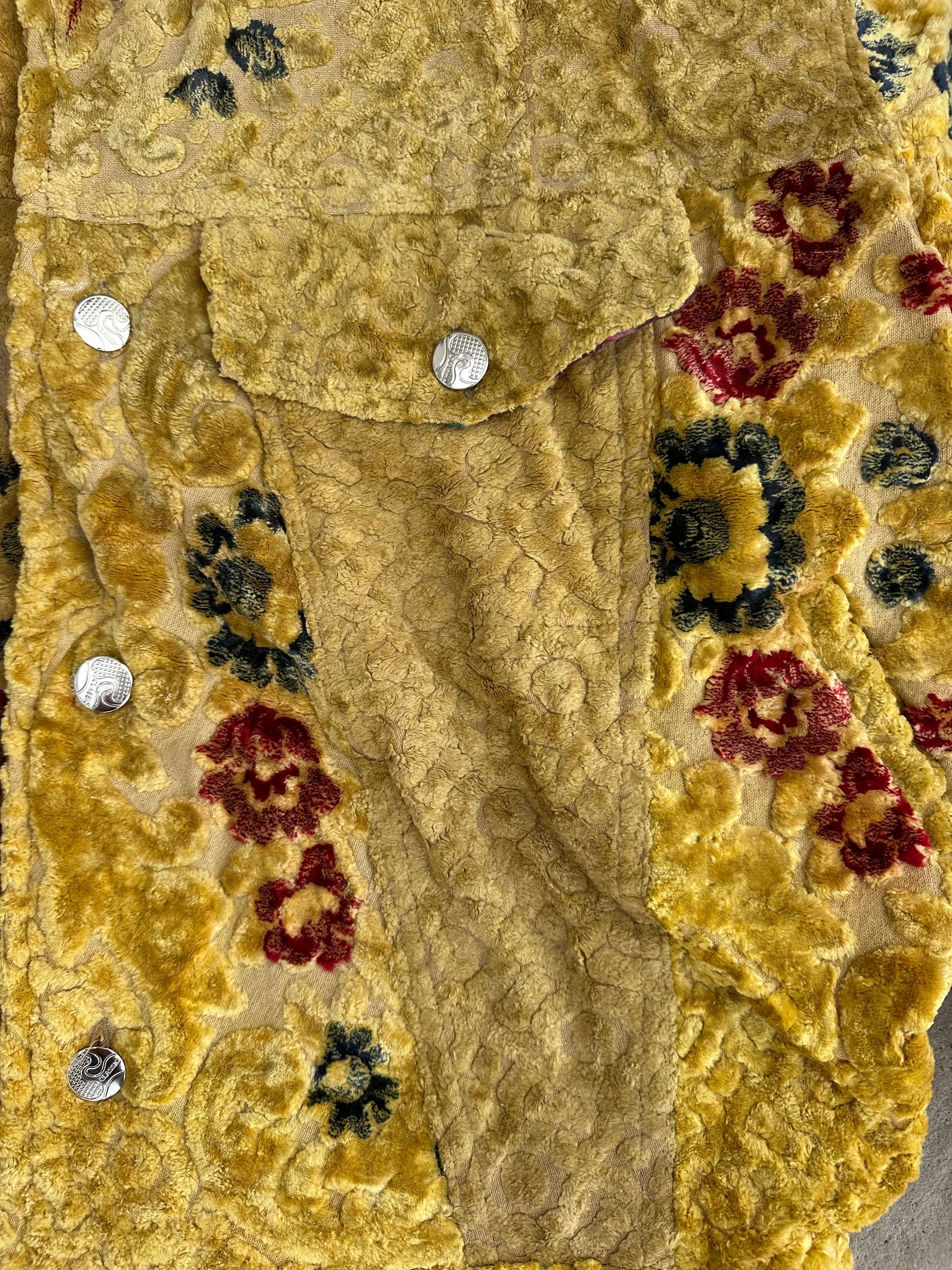 Moroccan hand made Yellow with unique design carpet Jacket UNISEX