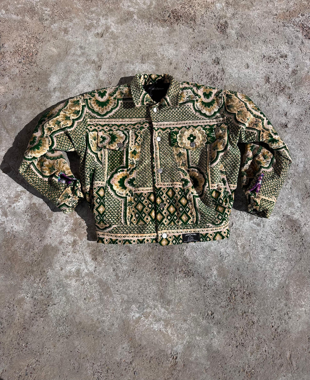 Moroccan hand made with unique yellow and green color,  carpet Jacket UNISEX