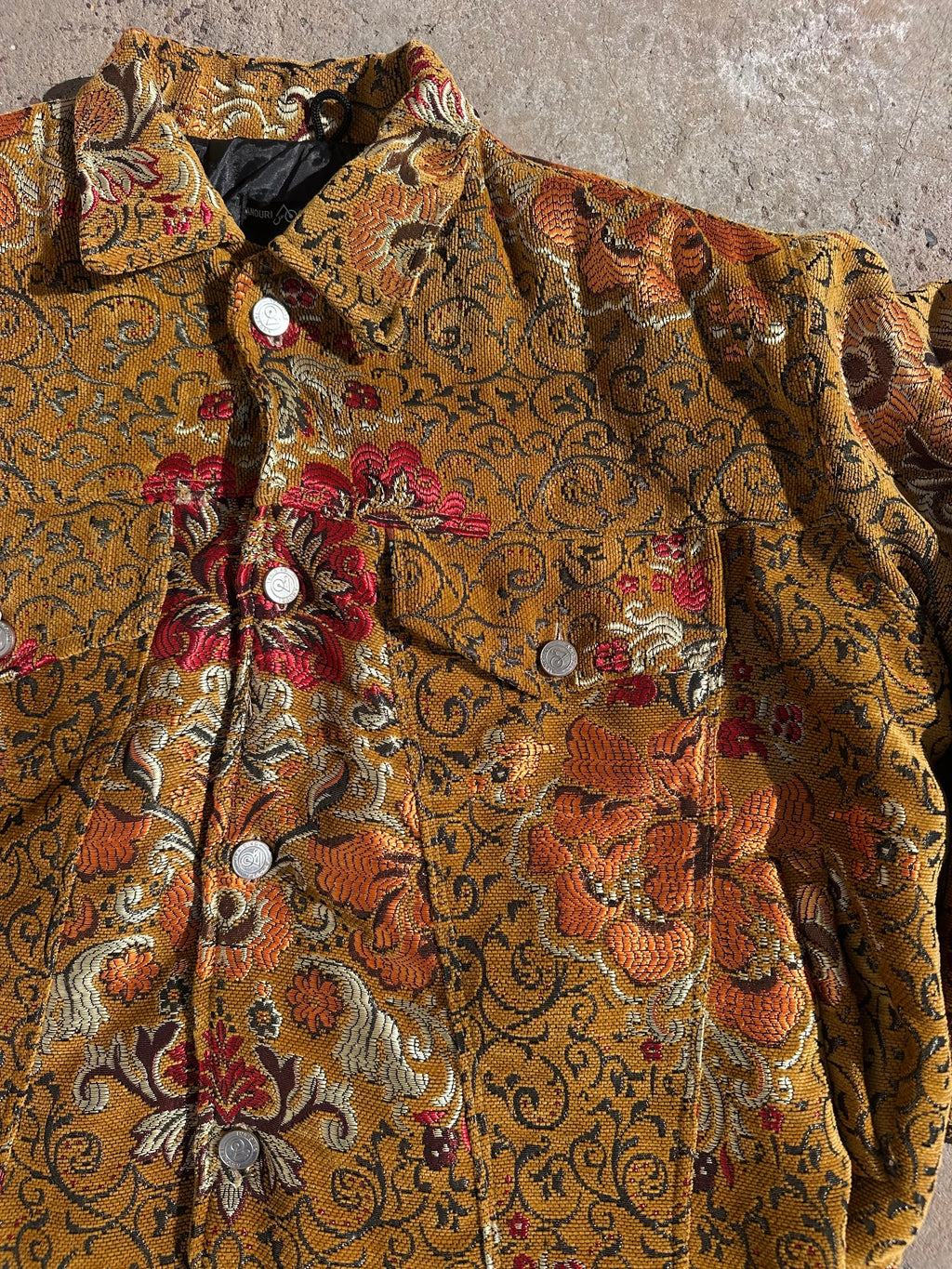 Moroccan hand made with unique orange color,  carpet Jacket UNISEX