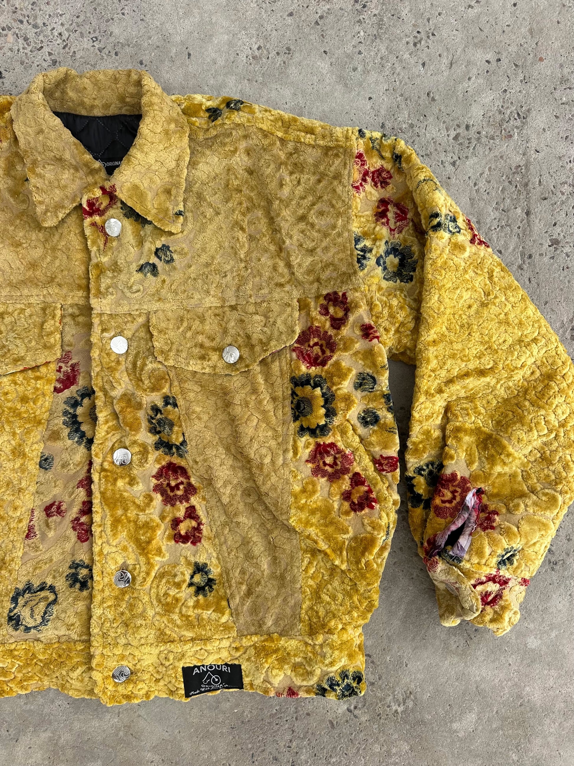 Moroccan hand made Yellow with unique design carpet Jacket UNISEX