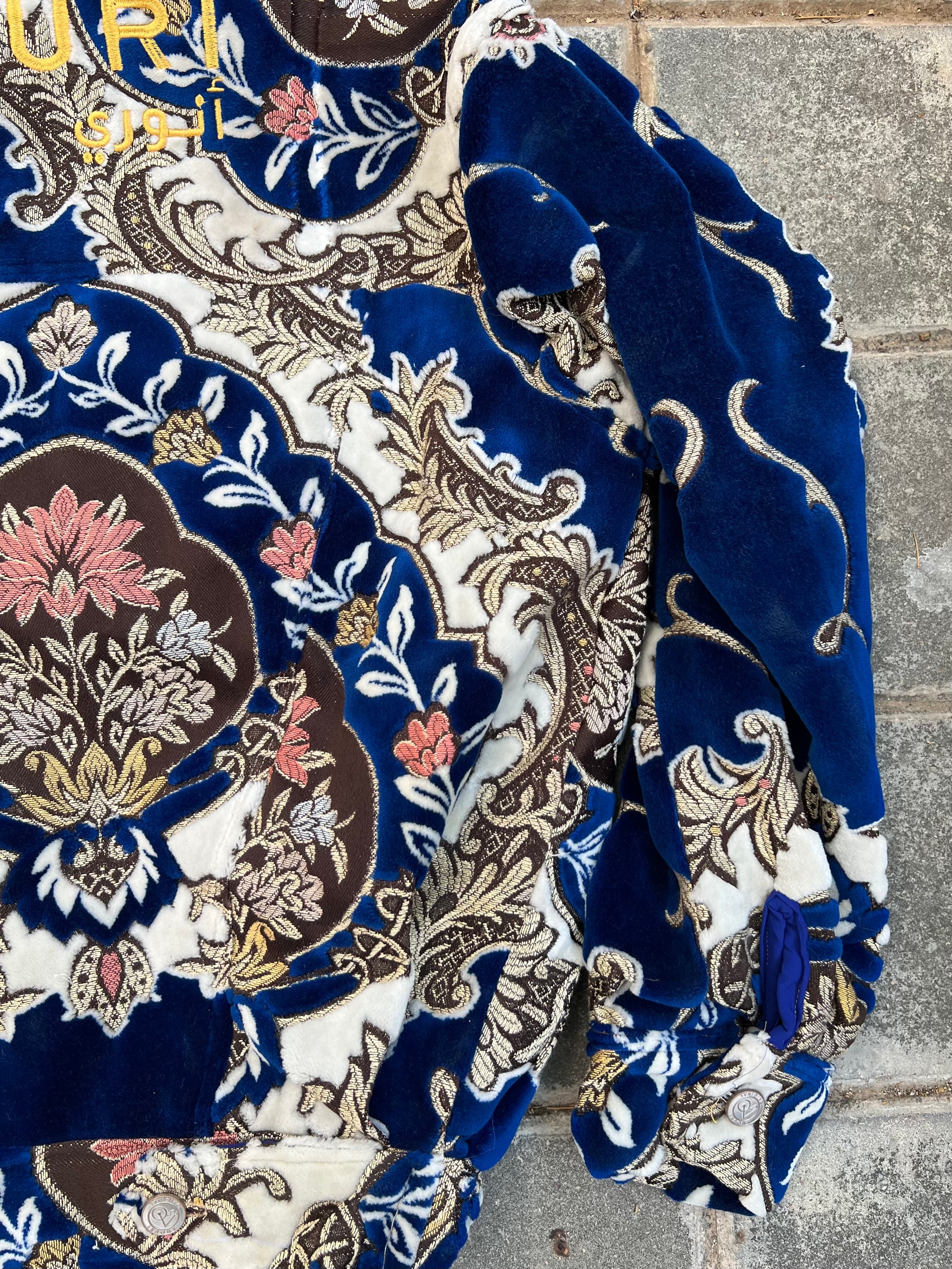 Moroccan hand made with unique design Blue color ,  carpet Jacket UNISEX