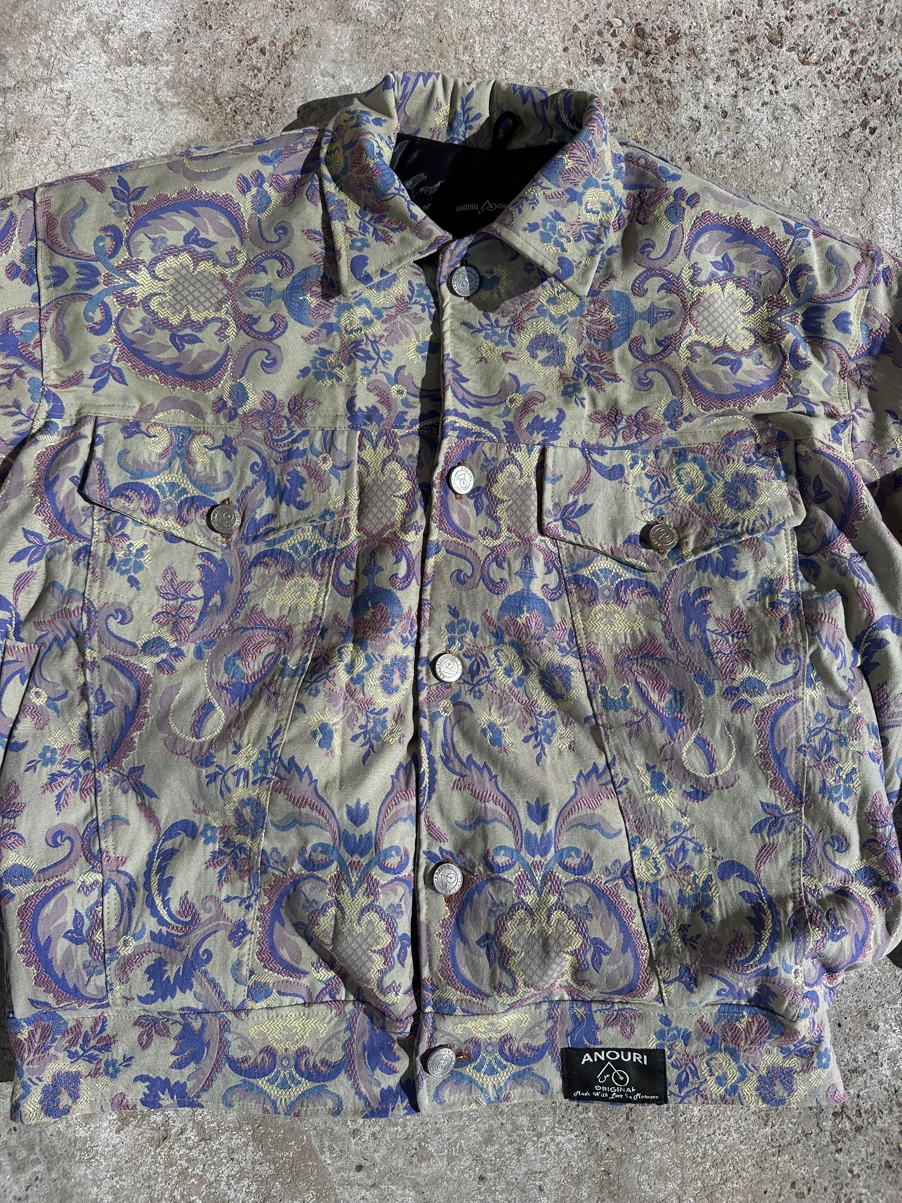 Moroccan hand made with unique lila and blue color,  carpet Jacket UNISEX