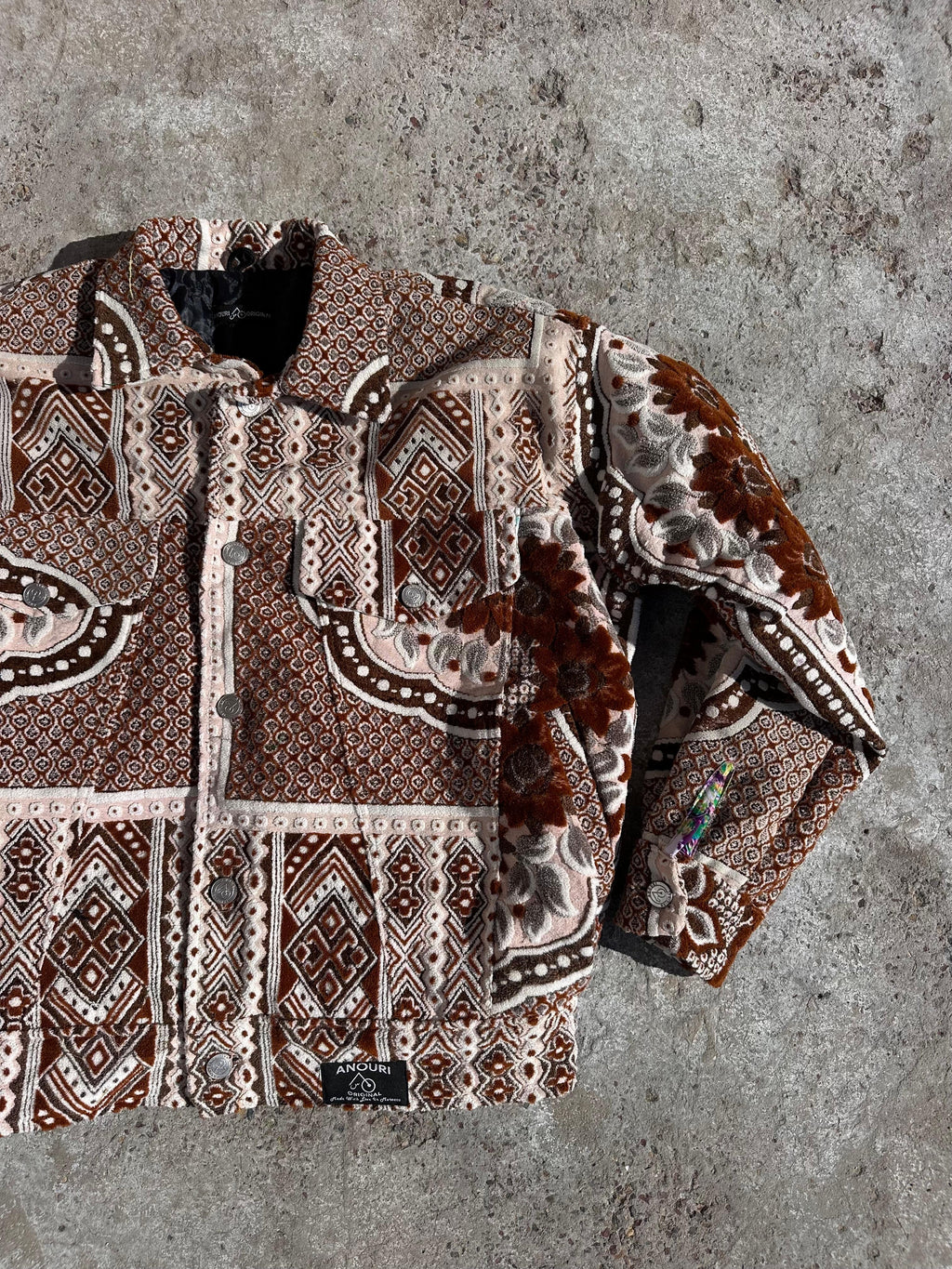 Moroccan hand made with unique orange color,  carpet Jacket UNISEX