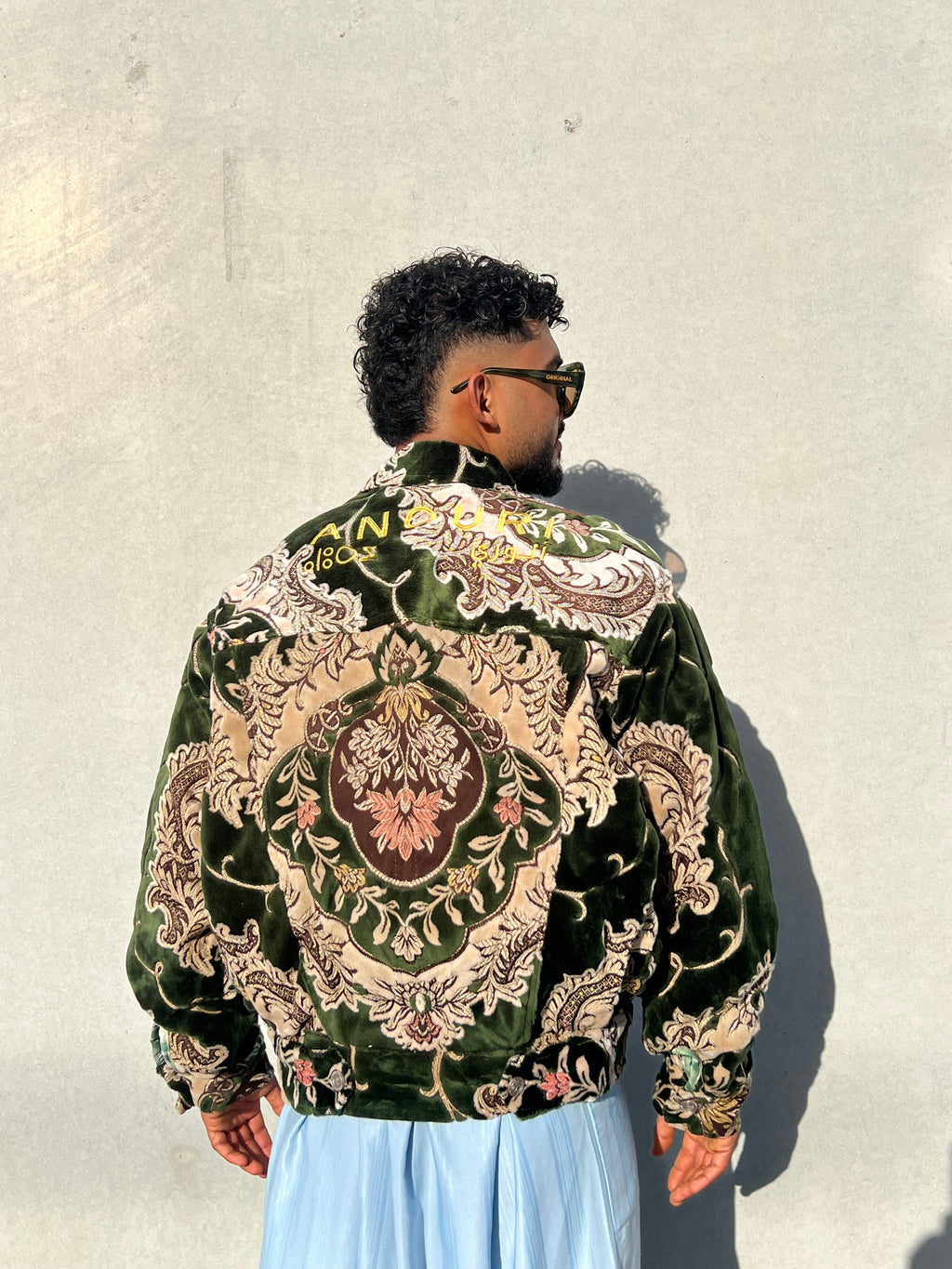 Moroccan hand made with unique green color,  carpet Jacket UNISEX