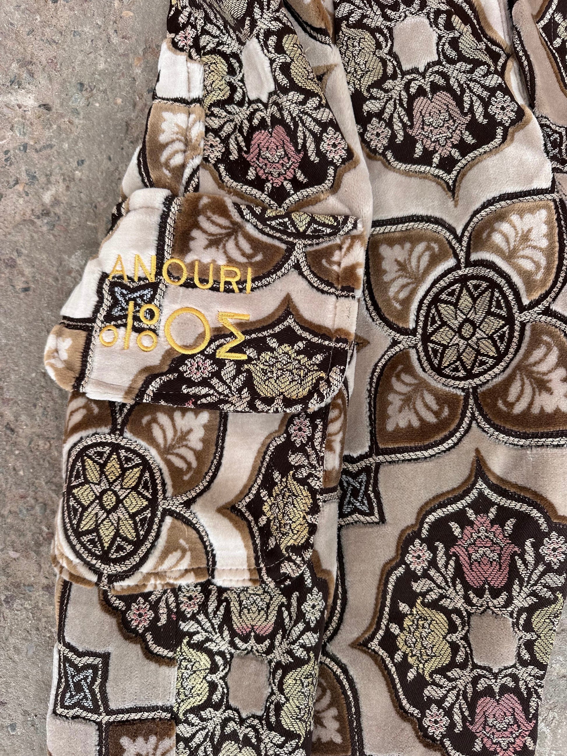 Anouris Original PANT with wide legs with two pockets  side brown print “Carpet” UNISEX