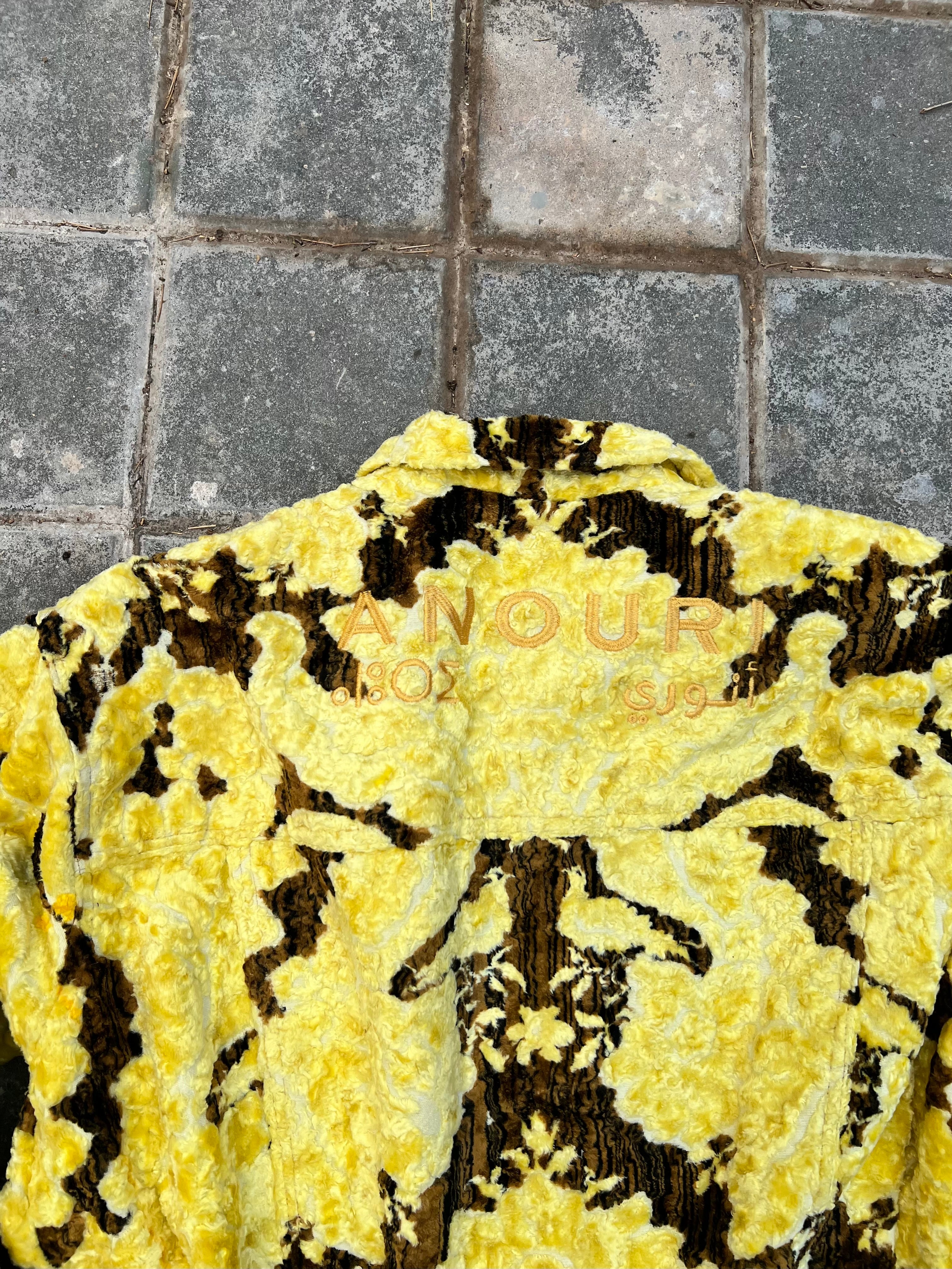 Moroccan hand made with unique yellow color ,  carpet Jacket UNISEX